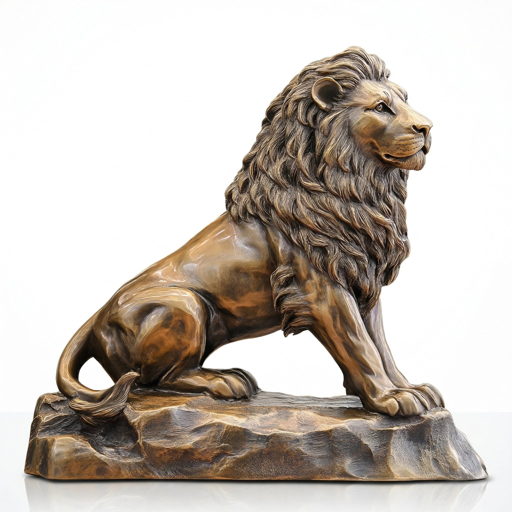 Vela-Bronze--Brass-Wildlife-Sculpture-Seated-Lion-Rear-View-VSBS-7393-03