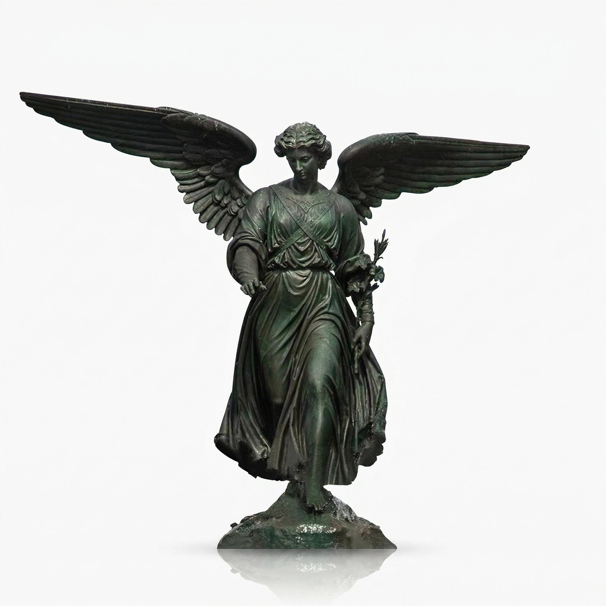 Vela-Bronze--Brass-Winged-Female-Guardian-Sculpture-Formal-Garden-Placement-VSBS-7341-06