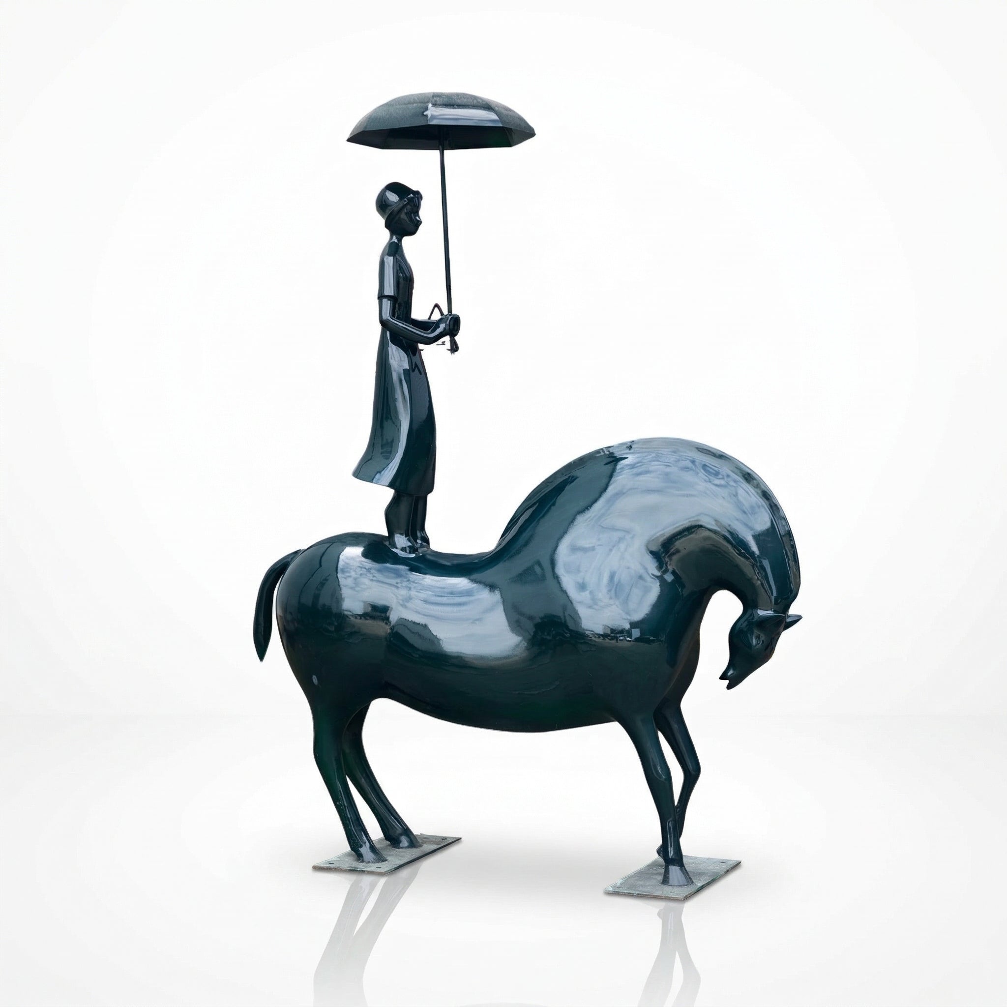 Vela-Fiberglass-Woman-on-Horse-Sculpture-Umbrella-Garden-Installation-VSFGS-826-02