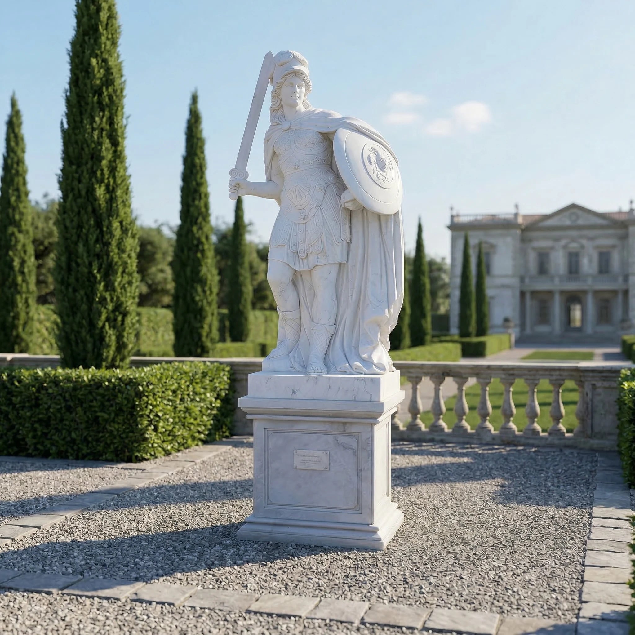 Vela-Natural-Marble-Warrior-Guardian-Sculpture-Pedestal-Standing-VSMS-3471-01