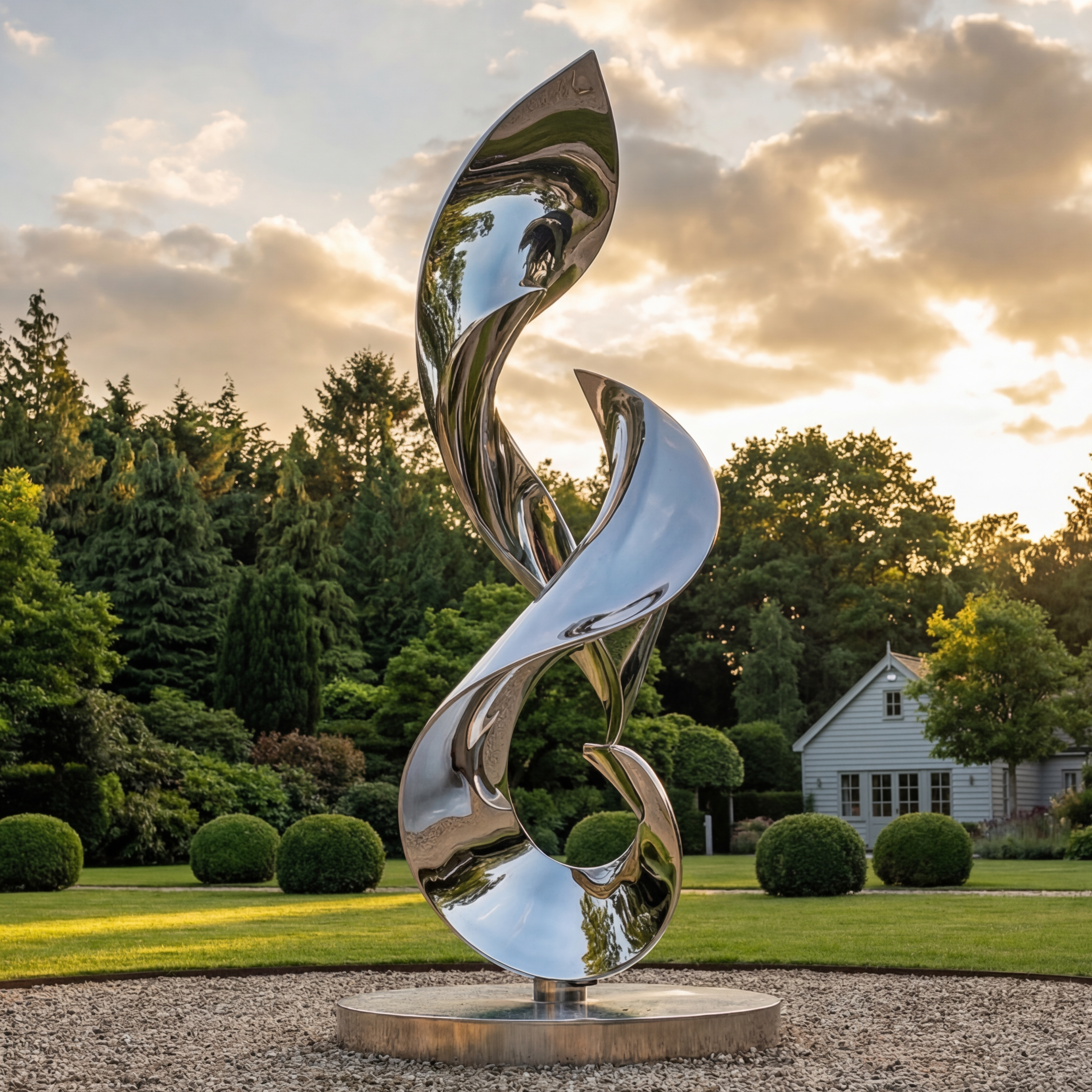 Vela Stainless Steel Modern Abstract Sculpture Twisting Vertical Form VSSSS-4318