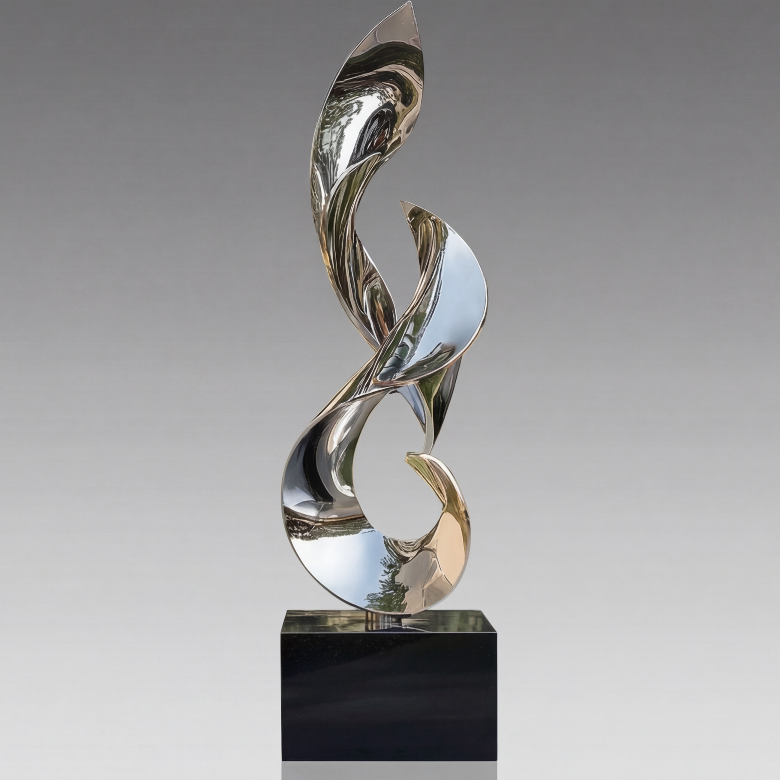 Vela Stainless Steel Modern Abstract Sculpture Twisting Vertical Form VSSSS-4318