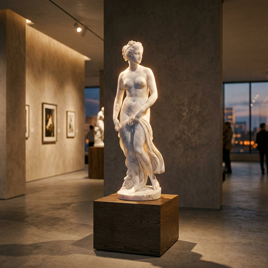 Figurative marble sculpture in a luxury interior -- VELA SCULPTURE