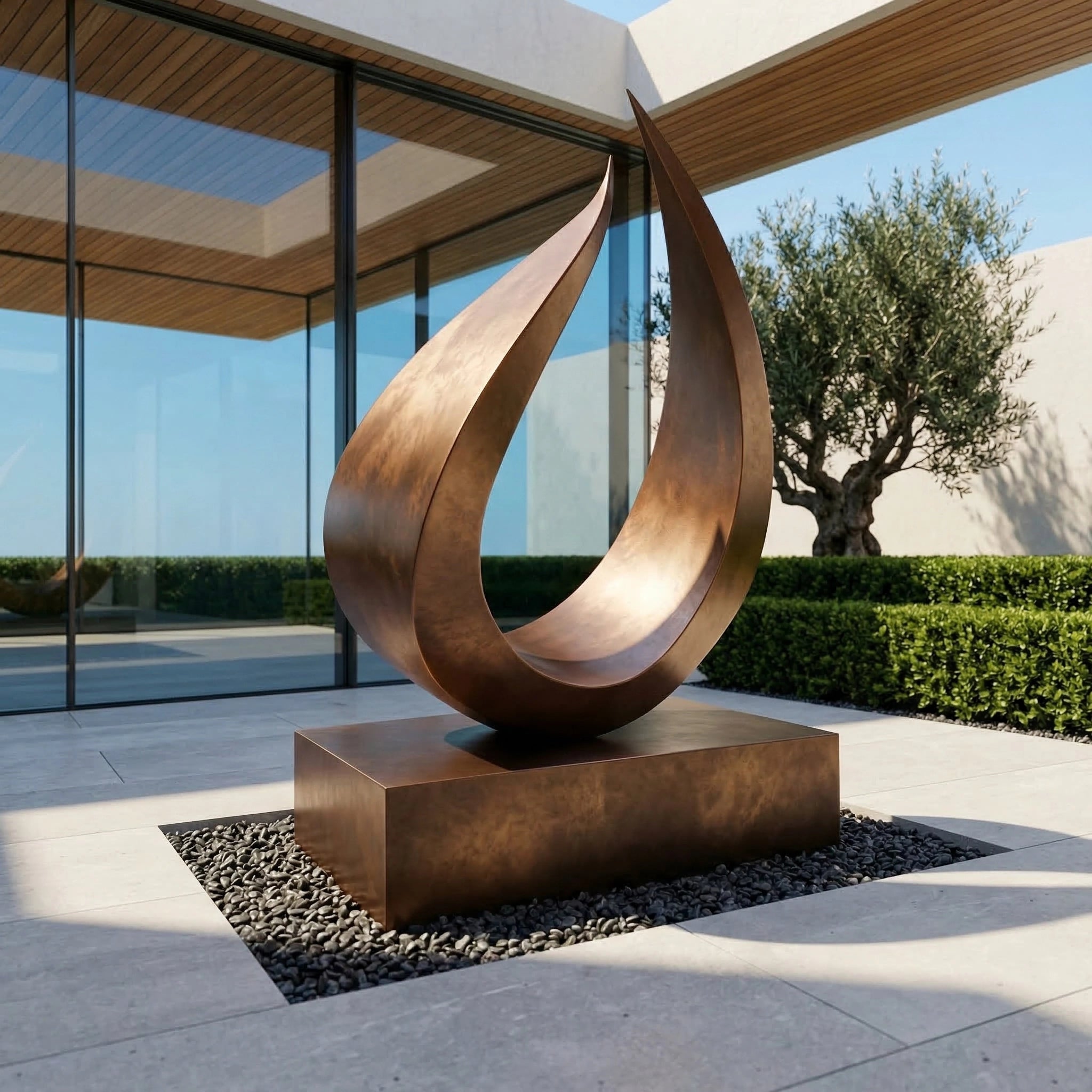 Vela-Bronze--Brass-Abstract-Architectural-Sculpture-Garden-Plinth-VSBS-7015-01