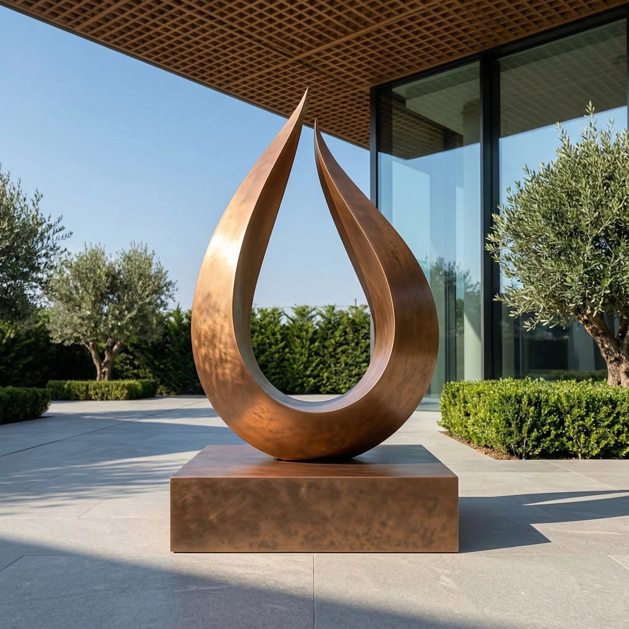 Vela-Bronze--Brass-Abstract-Architectural-Sculpture-Garden-Plinth-VSBS-7015-02