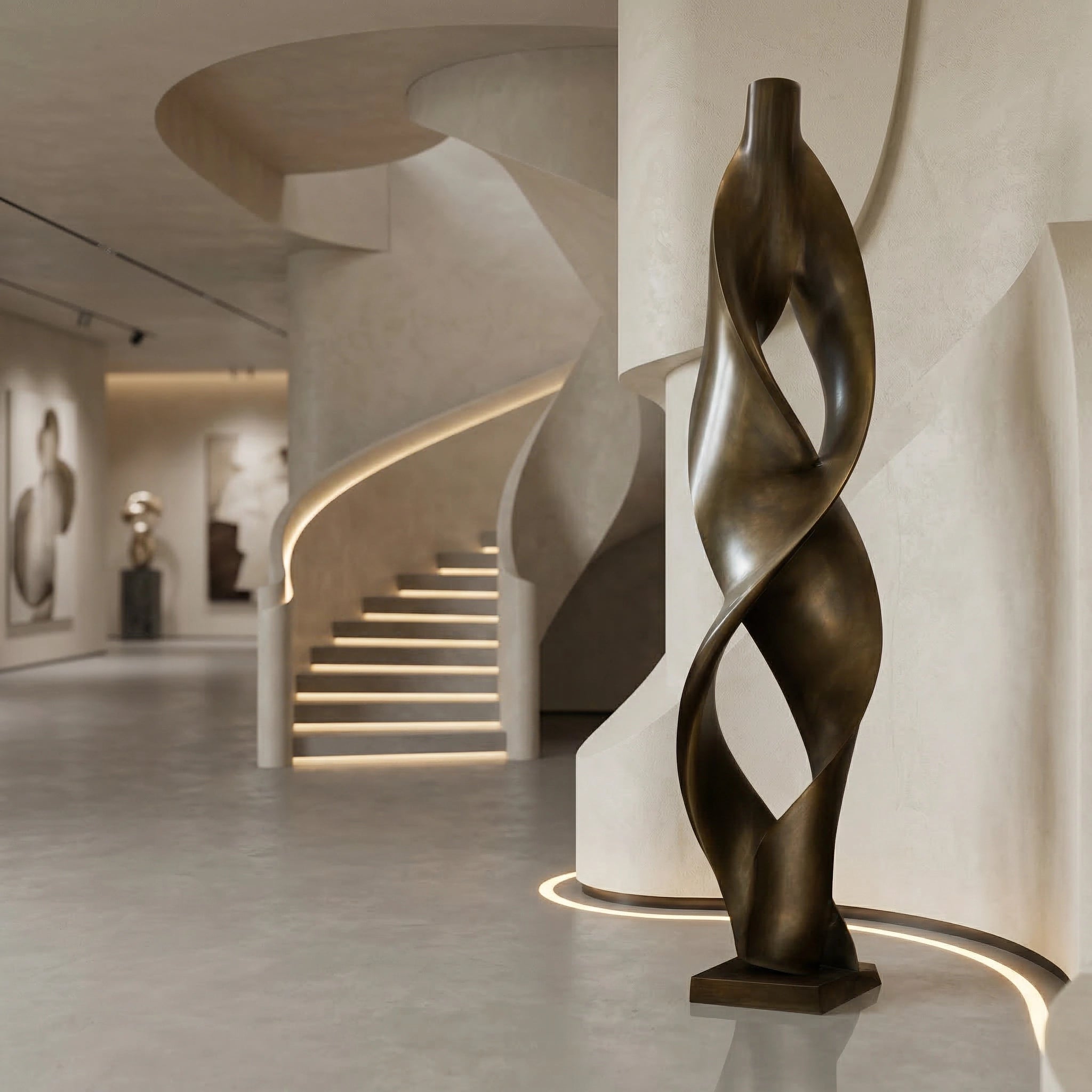 Vela-Bronze--Brass-Abstract-Figurative-Sculpture-Vertical-Torsion-Floor-Form-VSBS-3526-01