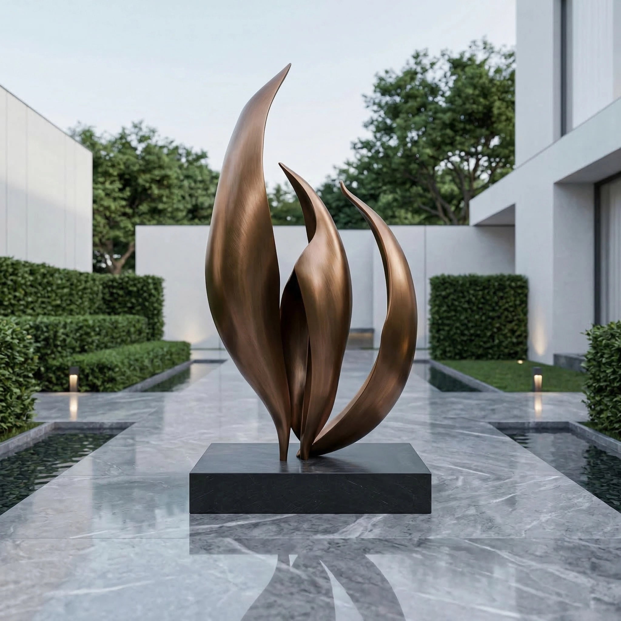 Vela-Bronze--Brass-Abstract-Flame-Sculpture-Courtyard-Plinth-VSBS-7915-01