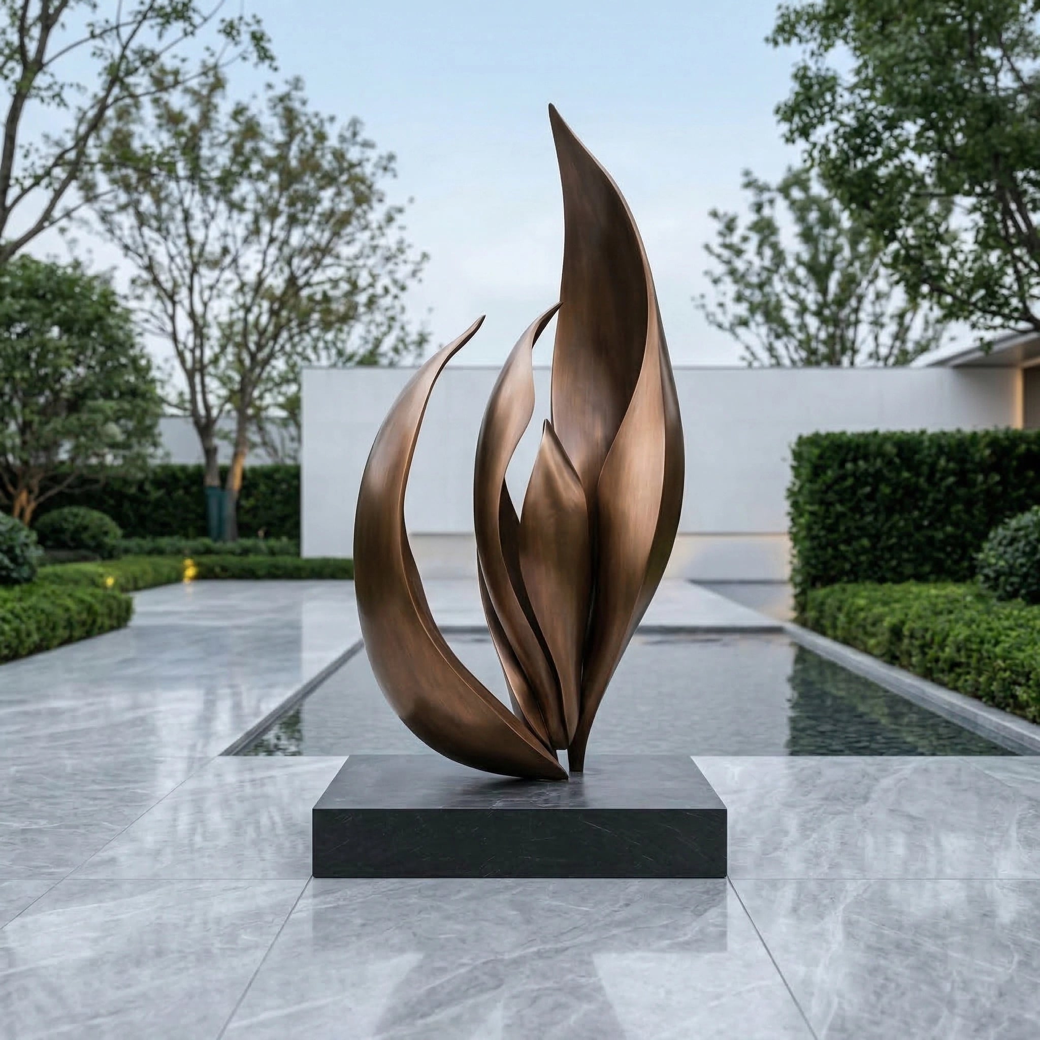 Vela-Bronze--Brass-Abstract-Flame-Sculpture-Courtyard-Plinth-VSBS-7915-02