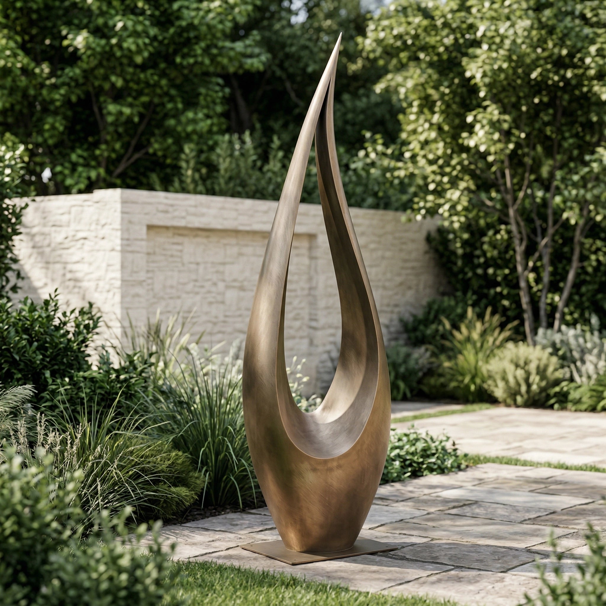 Vela-Bronze--Brass-Abstract-Flame-Sculpture-Garden-Courtyard-VSBS-6827-04