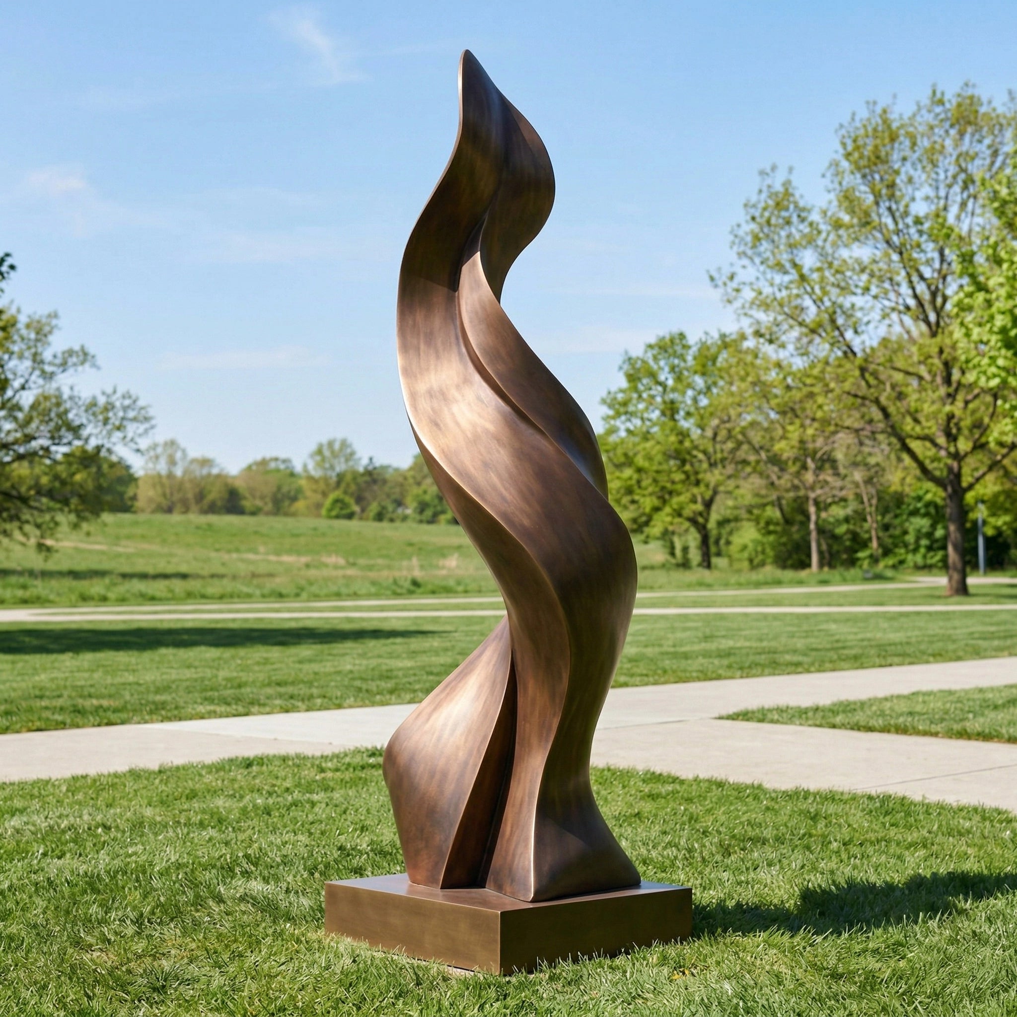 Vela-Bronze--Brass-Abstract-Flame-Sculpture-Garden-Helix-VSBS-6712-01