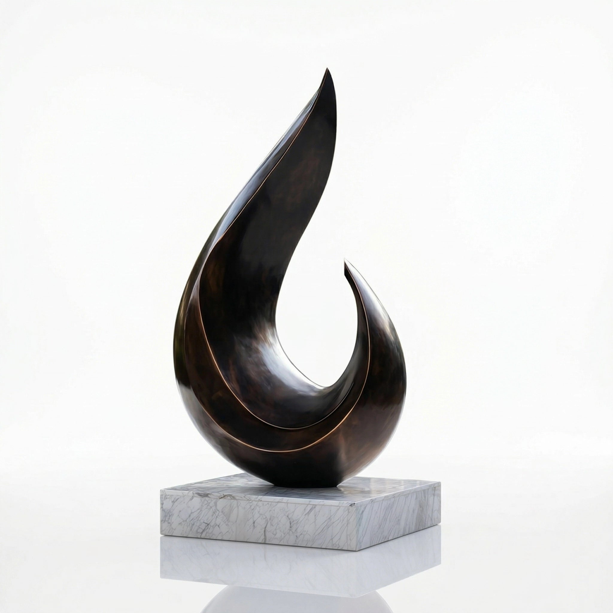 Vela-Bronze--Brass-Abstract-Flame-Sculpture-Marble-Plinth-VSBS-9064-04