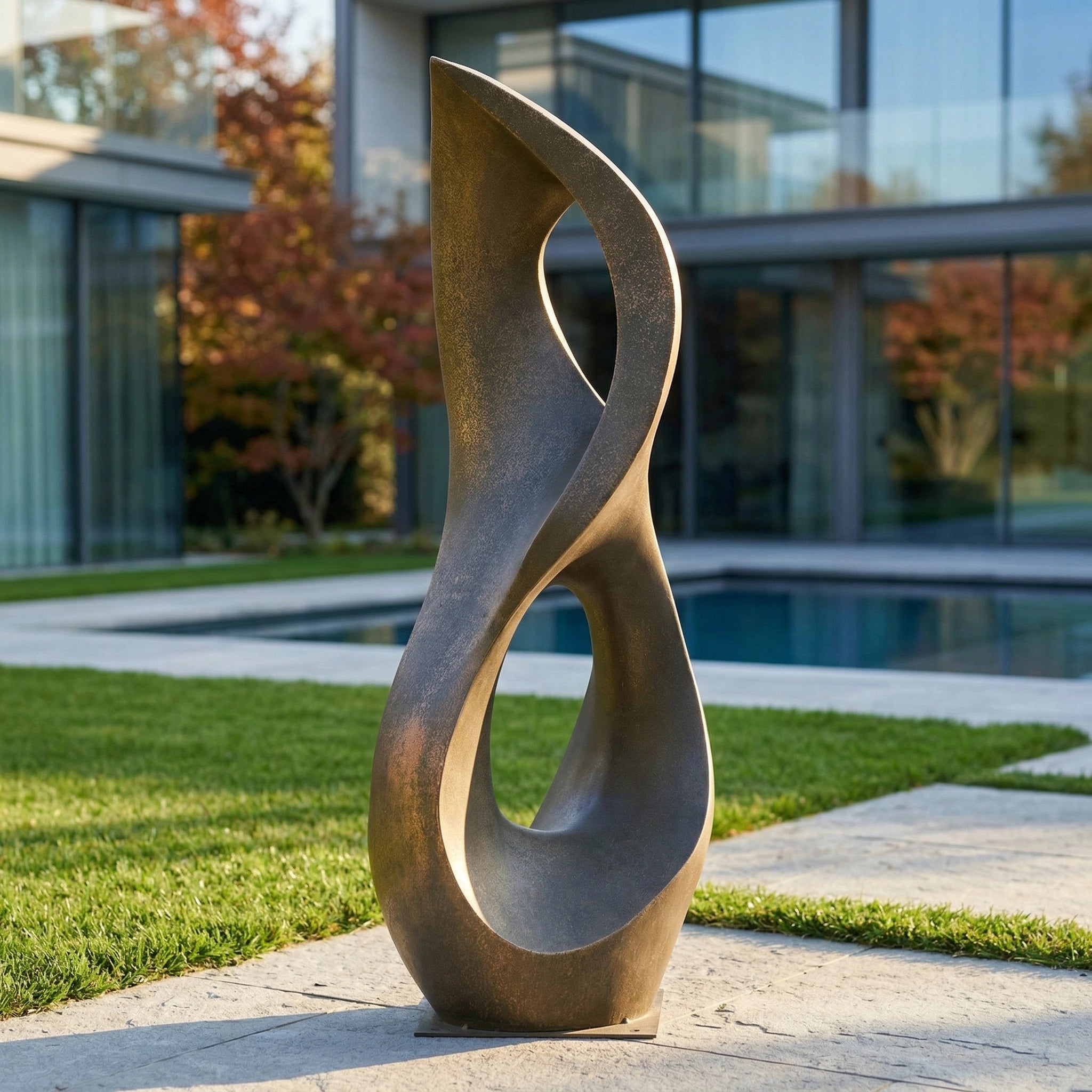 Vela-Bronze--Brass-Abstract-Flame-Sculpture-Poolside-Twist-VSBS-6637-01