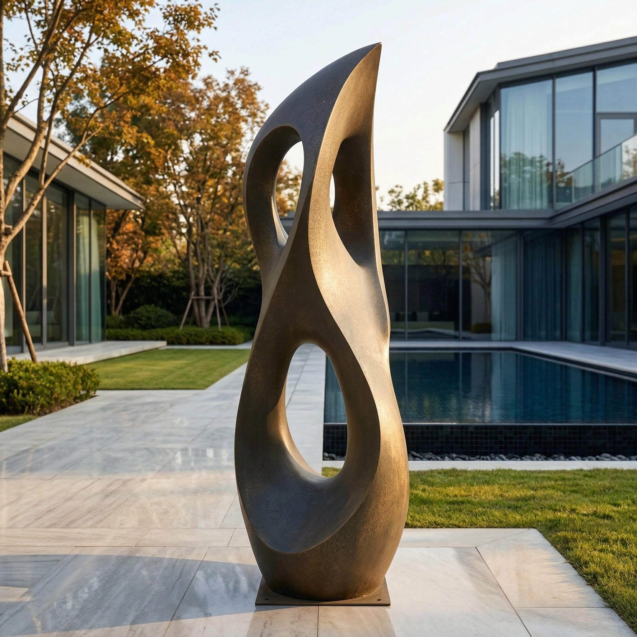Vela-Bronze--Brass-Abstract-Flame-Sculpture-Poolside-Twist-VSBS-6637-03