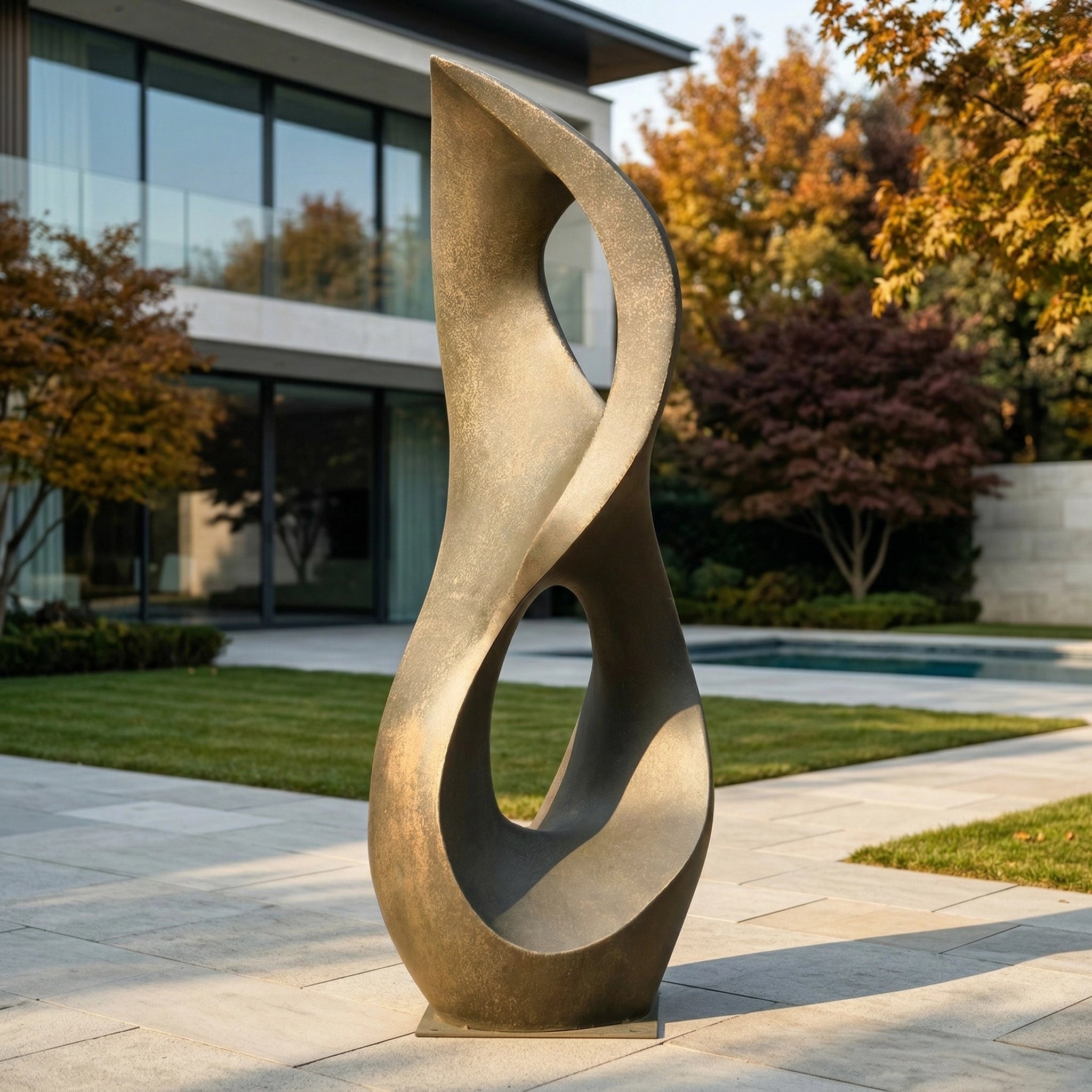 Vela-Bronze--Brass-Abstract-Flame-Sculpture-Poolside-Twist-VSBS-6637-04