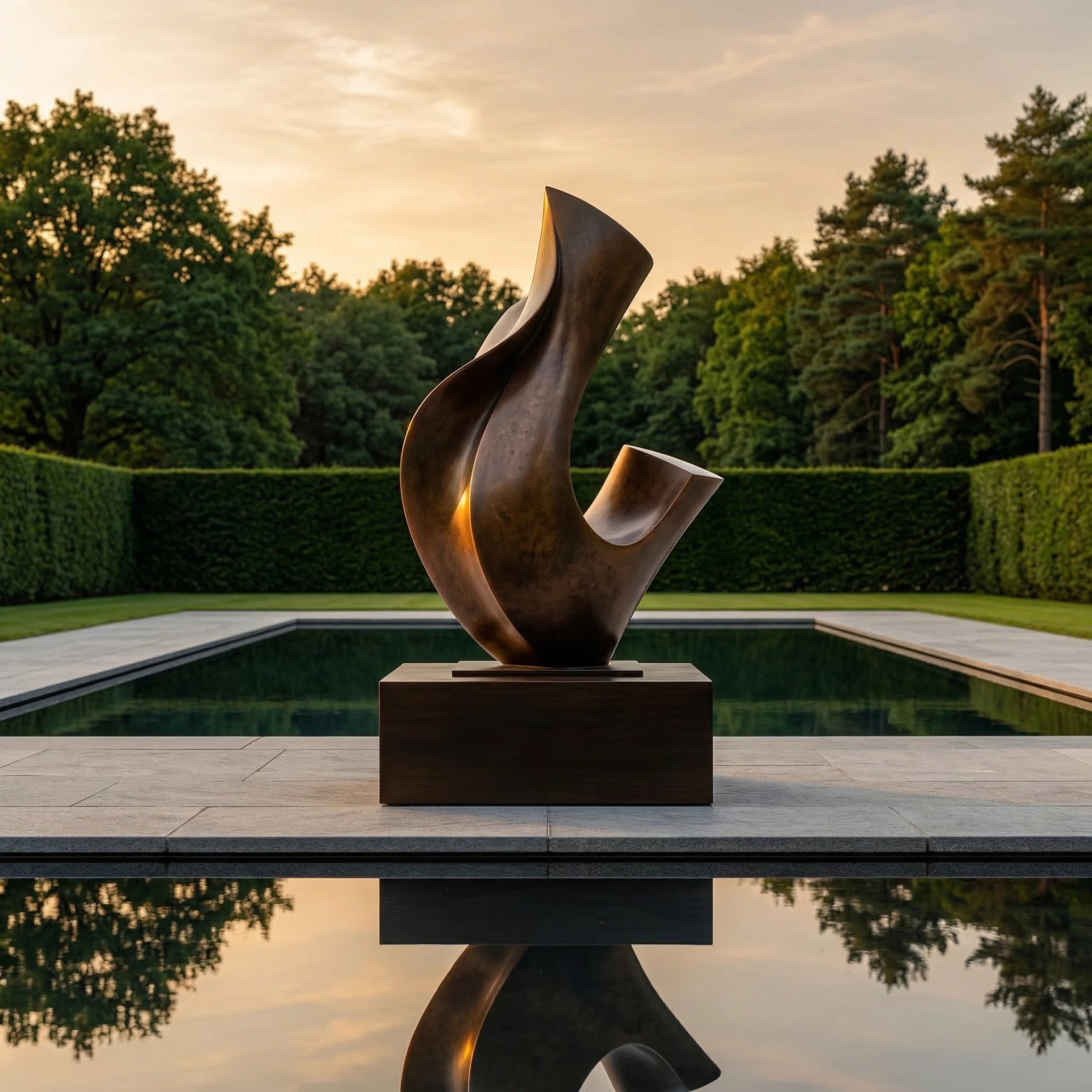 Vela-Bronze--Brass-Abstract-Flame-Sculpture-Poolside-Twist-VSBS-8164-01