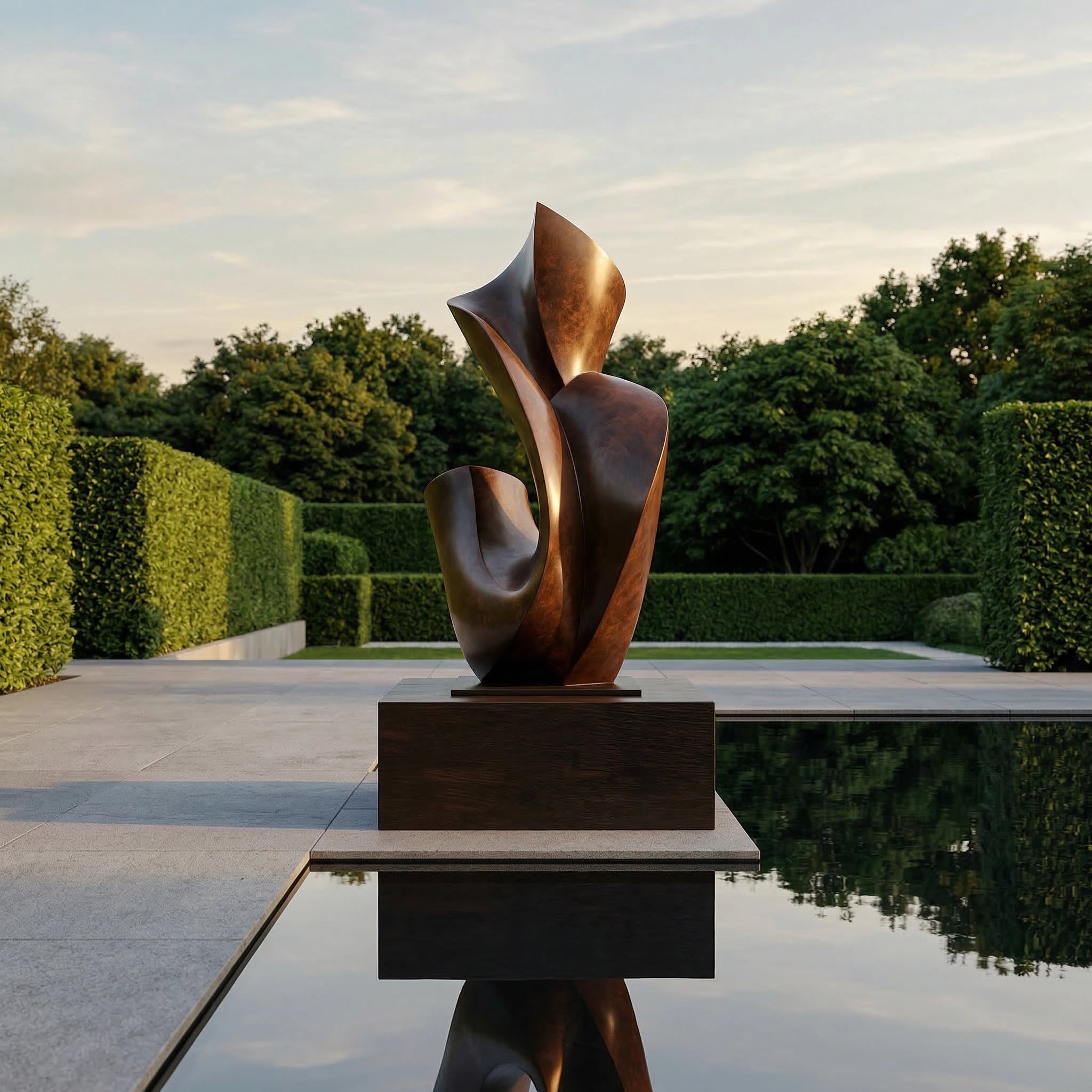 Vela-Bronze--Brass-Abstract-Flame-Sculpture-Poolside-Twist-VSBS-8164-02