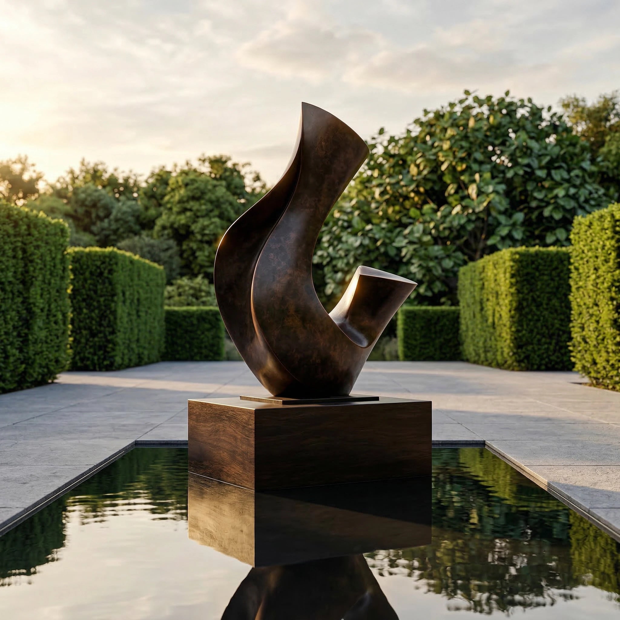 Vela-Bronze--Brass-Abstract-Flame-Sculpture-Poolside-Twist-VSBS-8164-03