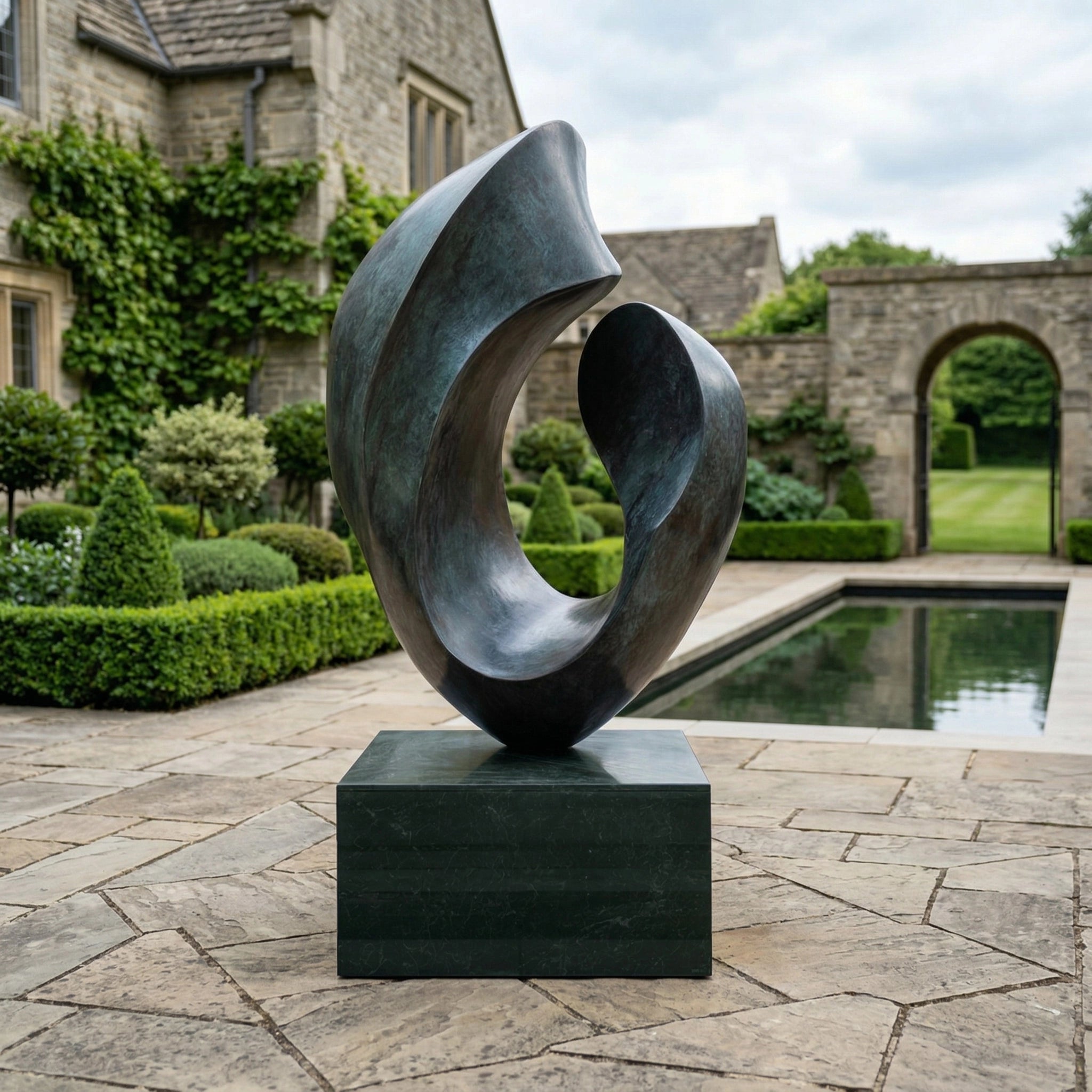 Vela-Bronze--Brass-Abstract-Flow-Sculpture-Garden-Pedestal-VSBS-7355-04