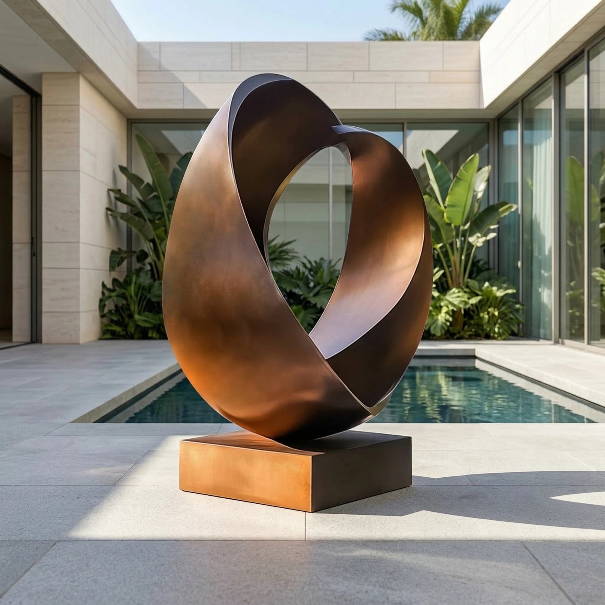 Vela-Bronze--Brass-Abstract-Geometric-Sculpture-Looping-Oval-Courtyard-VSBS-7568-01