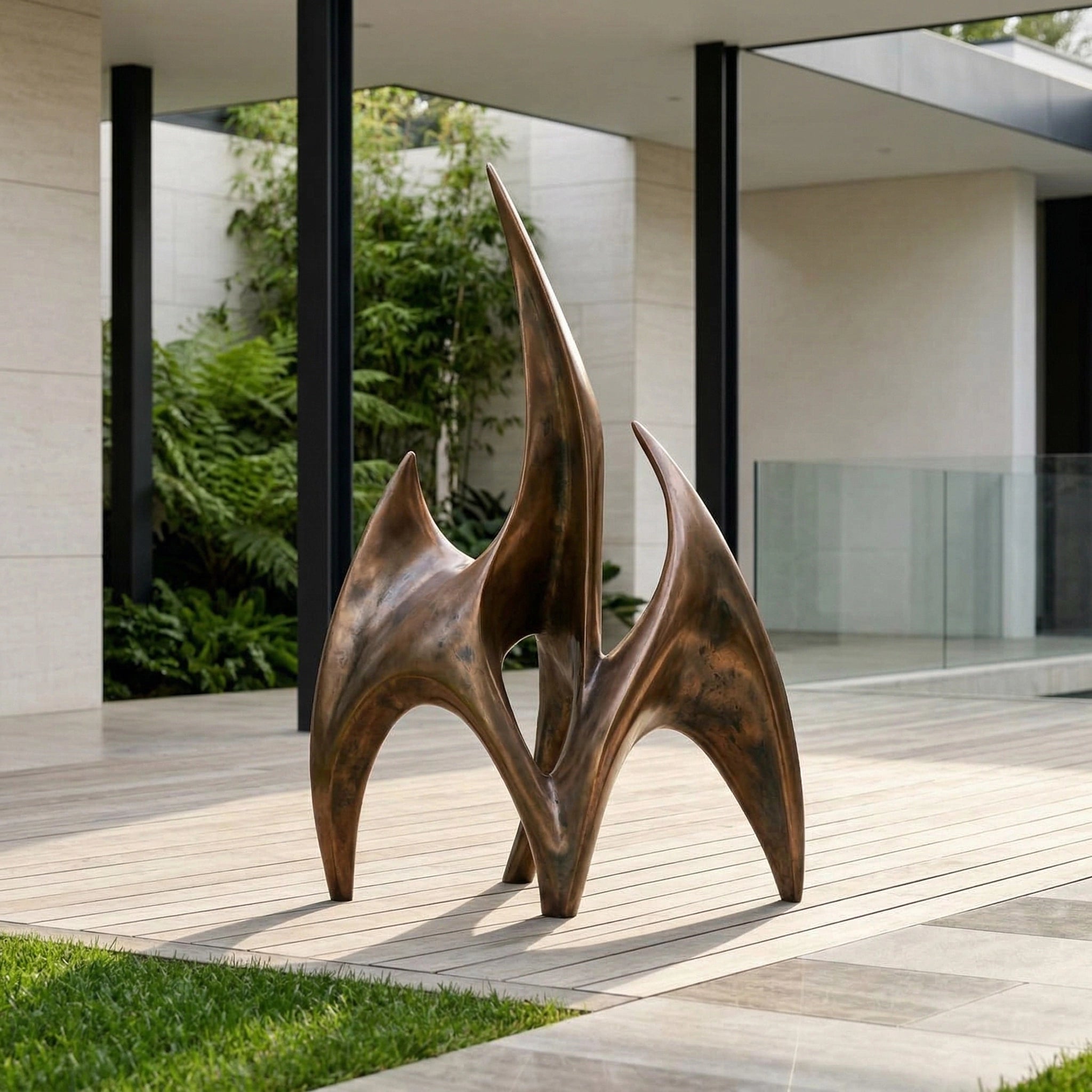 Vela-Bronze--Brass-Abstract-Horn-Form-Sculpture-Courtyard-Floor-Statement-VSBS-8357-02