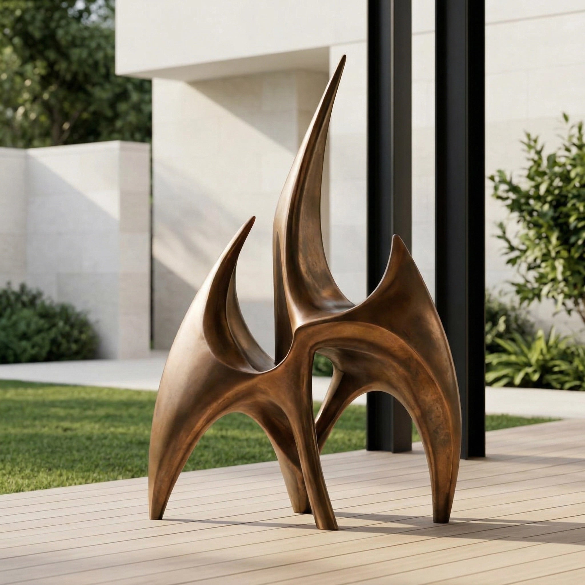 Vela-Bronze--Brass-Abstract-Horn-Form-Sculpture-Courtyard-Floor-Statement-VSBS-8357-03