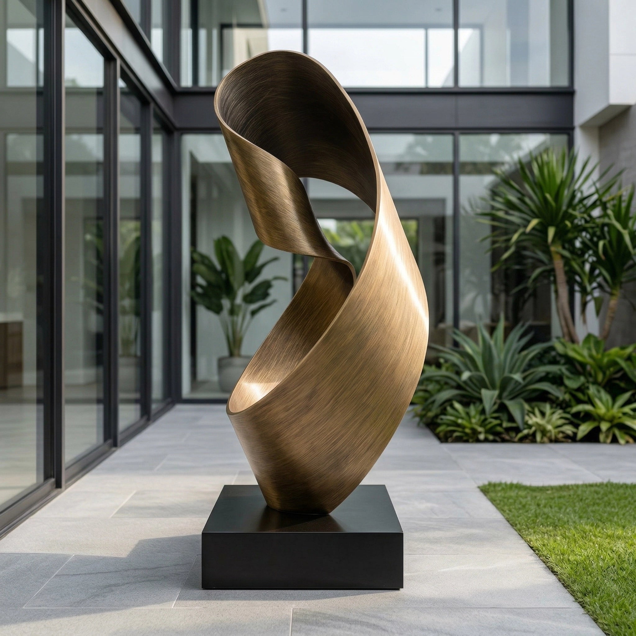 Vela-Bronze--Brass-Abstract-Loop-Sculpture-Entrance-Courtyard-VSBS-6735-03