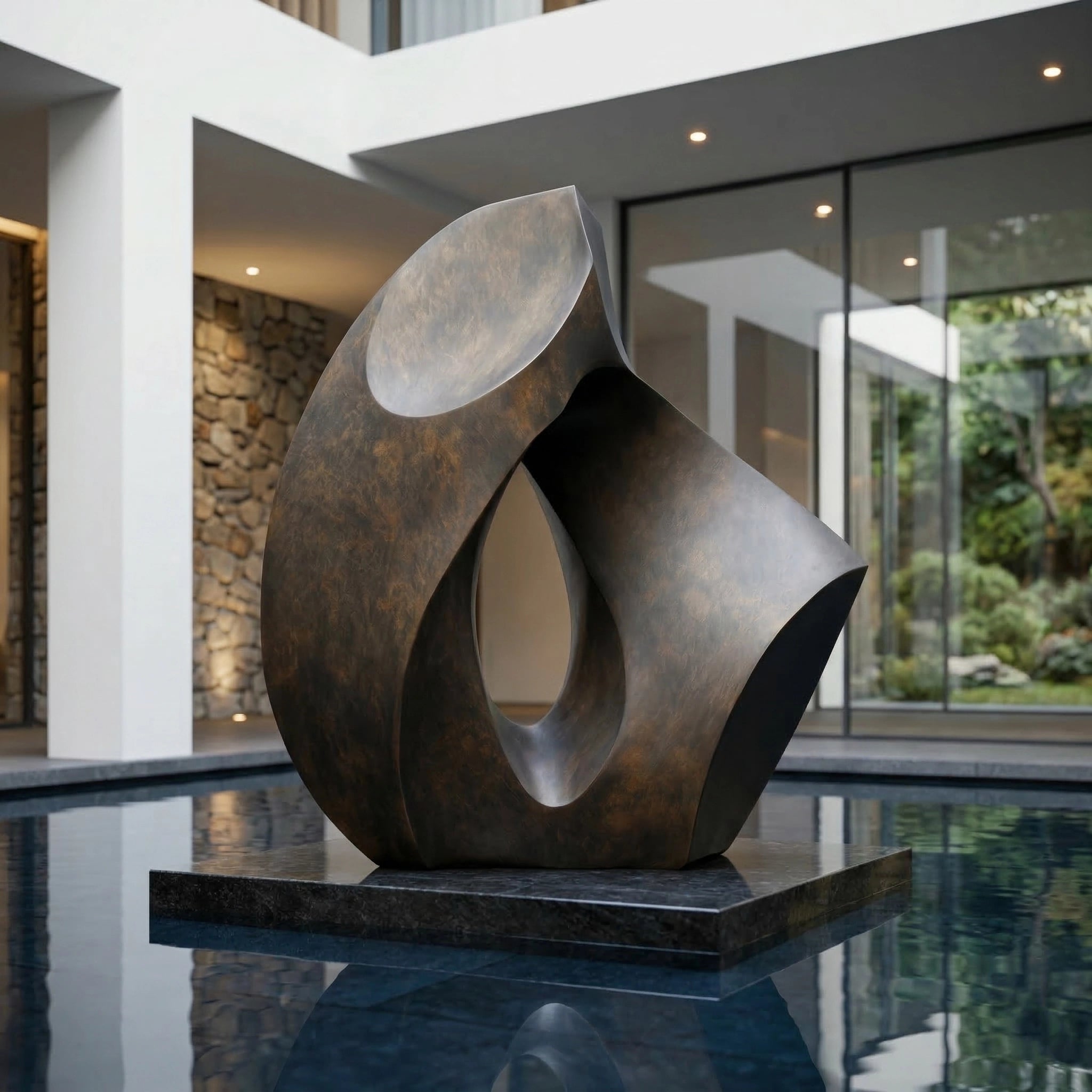 Vela-Bronze--Brass-Abstract-Loop-Sculpture-Foyer-Centerpiece-VSBS-7311-04