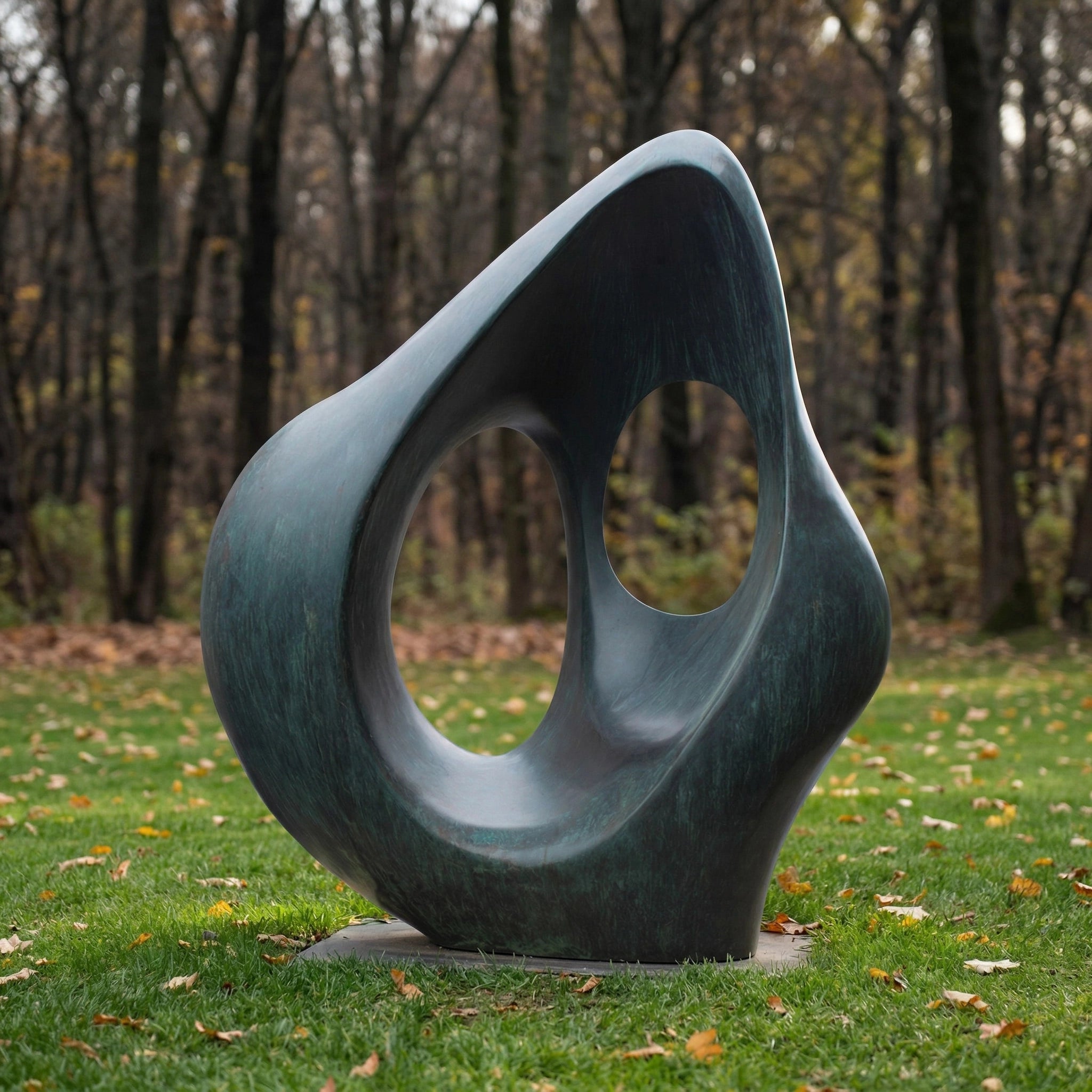Vela-Bronze--Brass-Abstract-Loop-Sculpture-Garden-Plinth-VSBS-7649-01