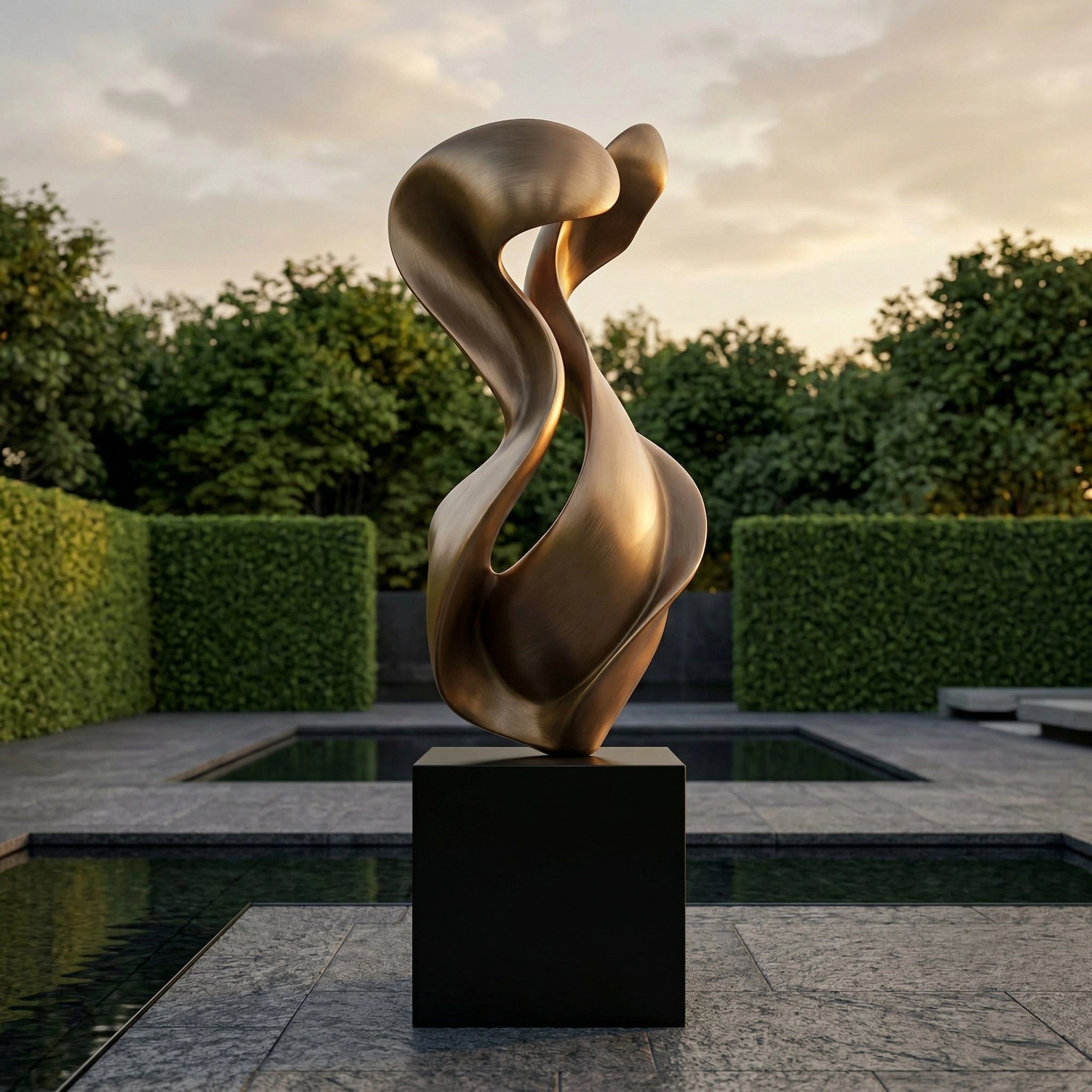 Vela-Bronze--Brass-Abstract-Ribbon-Sculpture-Garden-Pedestal-VSBS-472-02