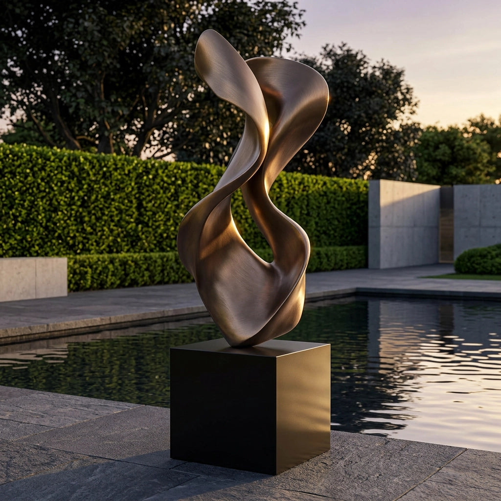 Vela-Bronze--Brass-Abstract-Ribbon-Sculpture-Garden-Pedestal-VSBS-472-03