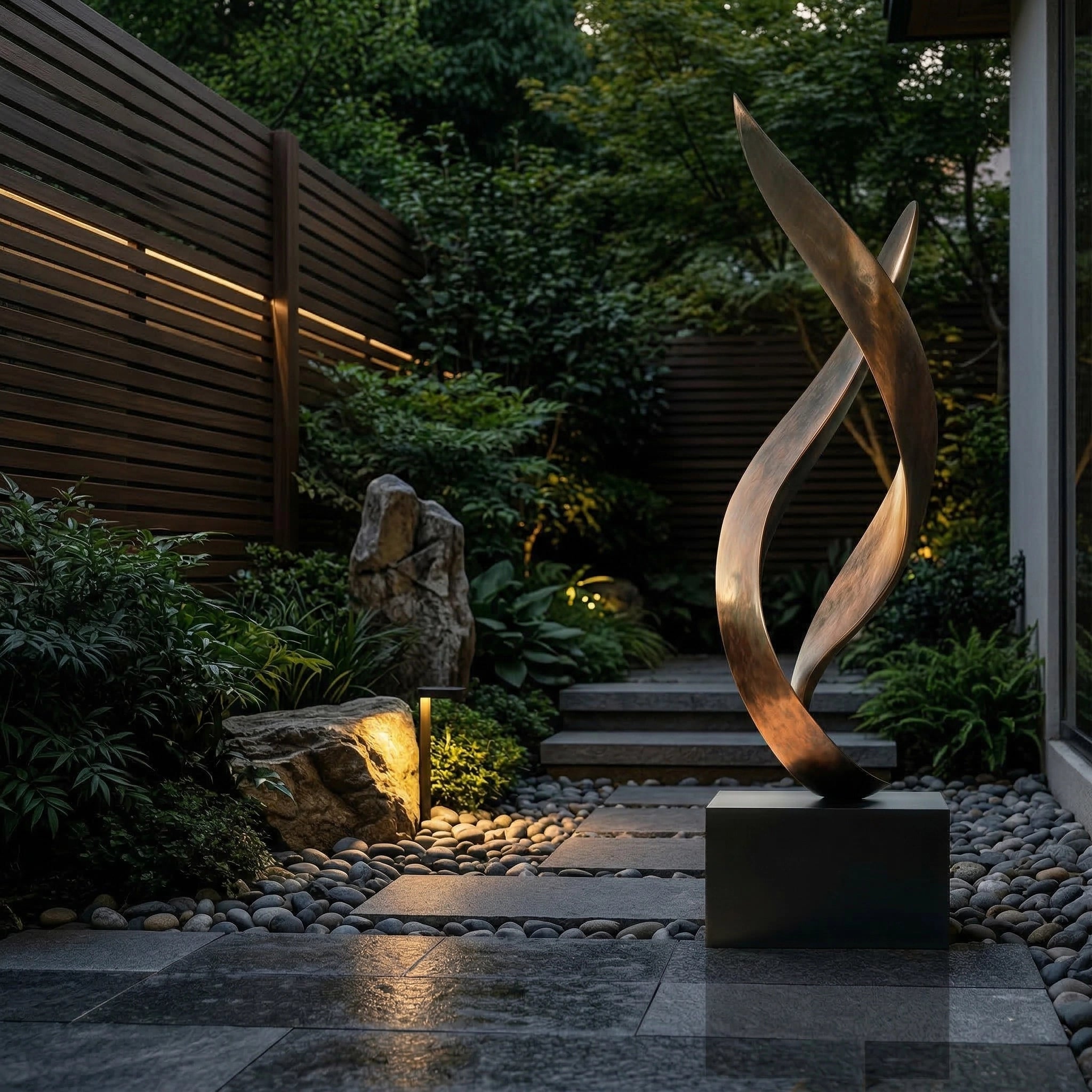 Vela-Bronze--Brass-Abstract-Ribbon-Sculpture-Garden-Plinth-VSBS-7689-02