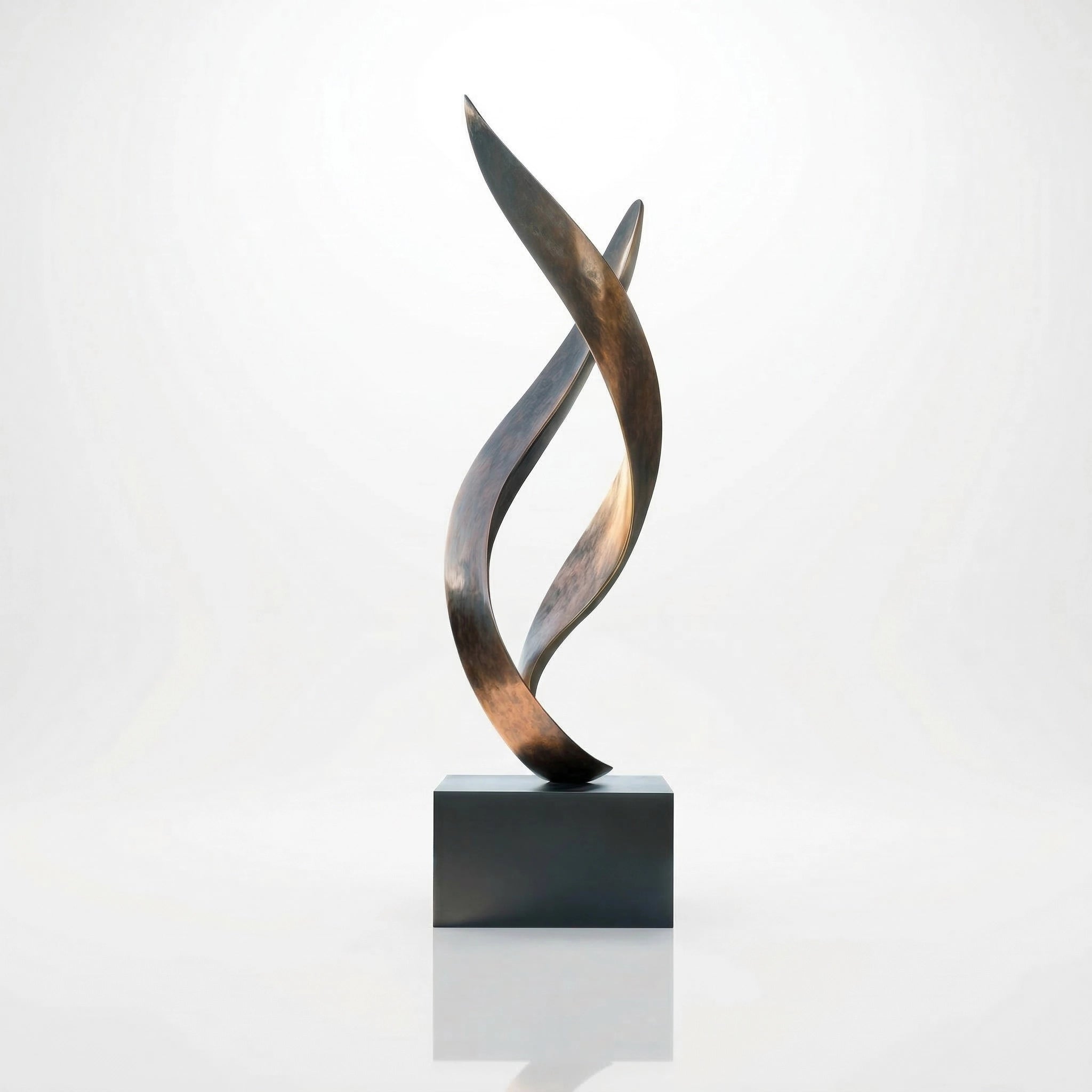 Vela-Bronze--Brass-Abstract-Ribbon-Sculpture-Garden-Plinth-VSBS-7689-03