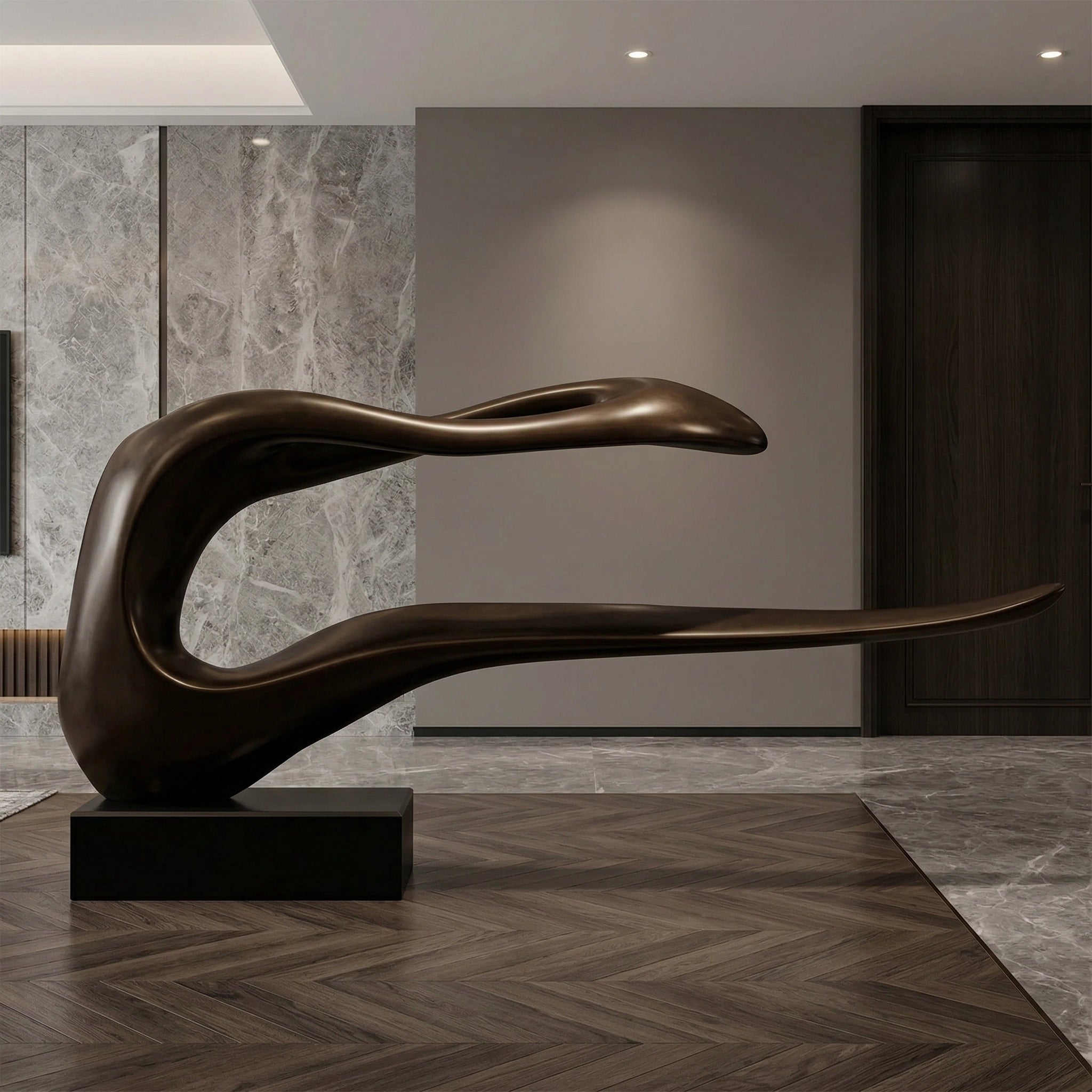 Vela-Bronze--Brass-Abstract-Ribbon-Sculpture-Plinth-Mounted-VSBS-7832-01