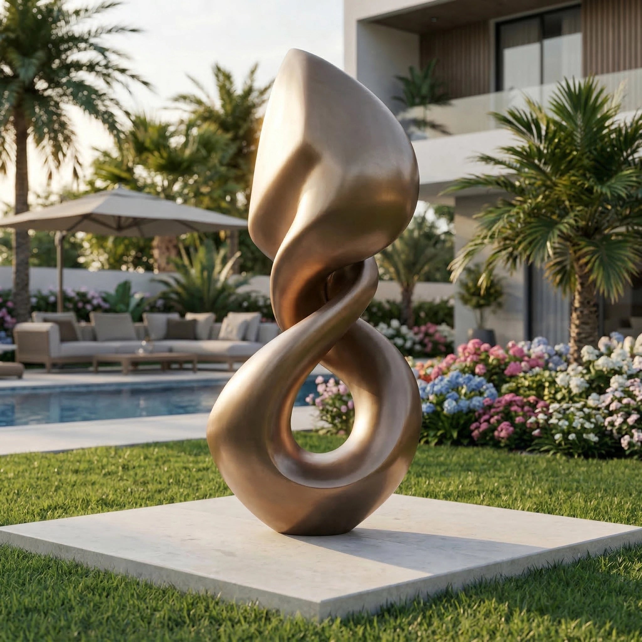 Vela-Bronze--Brass-Abstract-Ribbon-Sculpture-Poolside-Plinth-VSBS-7431-04