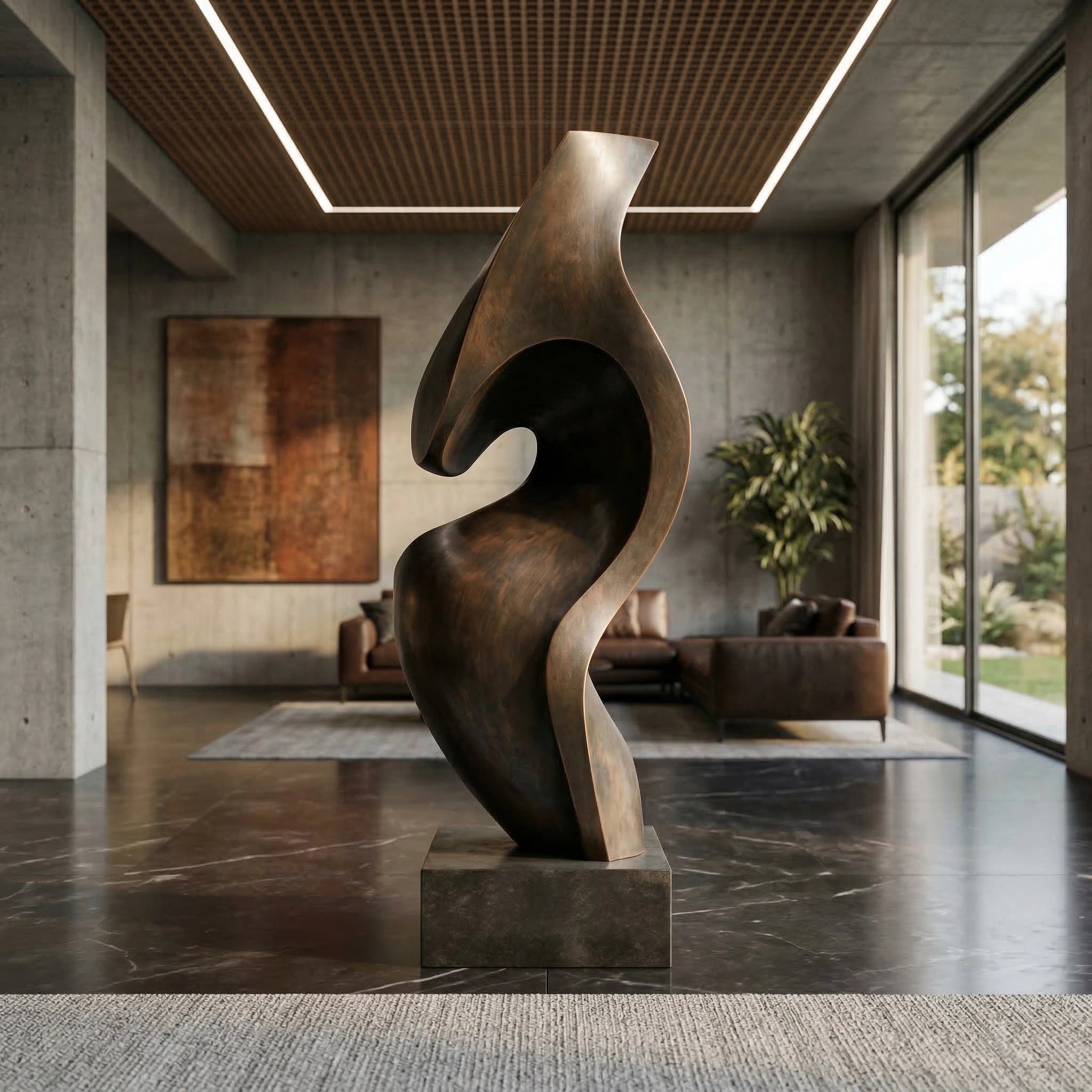 Vela-Bronze--Brass-Abstract-Torso-Sculpture-Floor-Standing-VSBS-8734-01