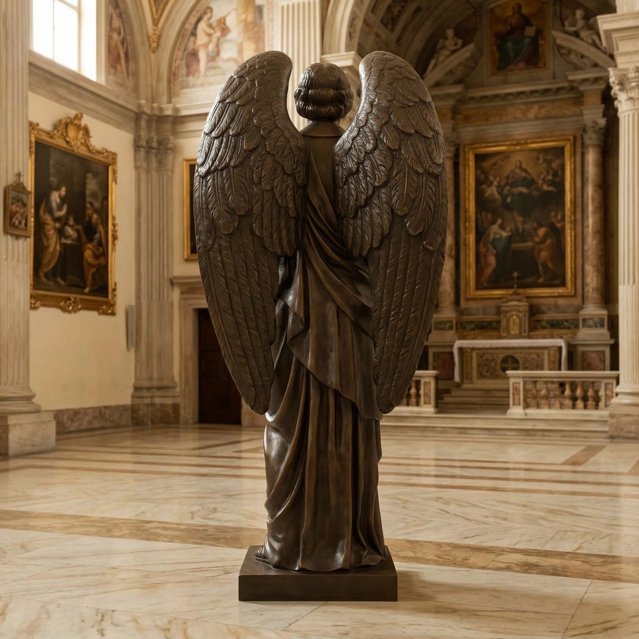 Vela-Bronze--Brass-Angel-Sculpture-Floor-Pedestal-VSBS-5884-02