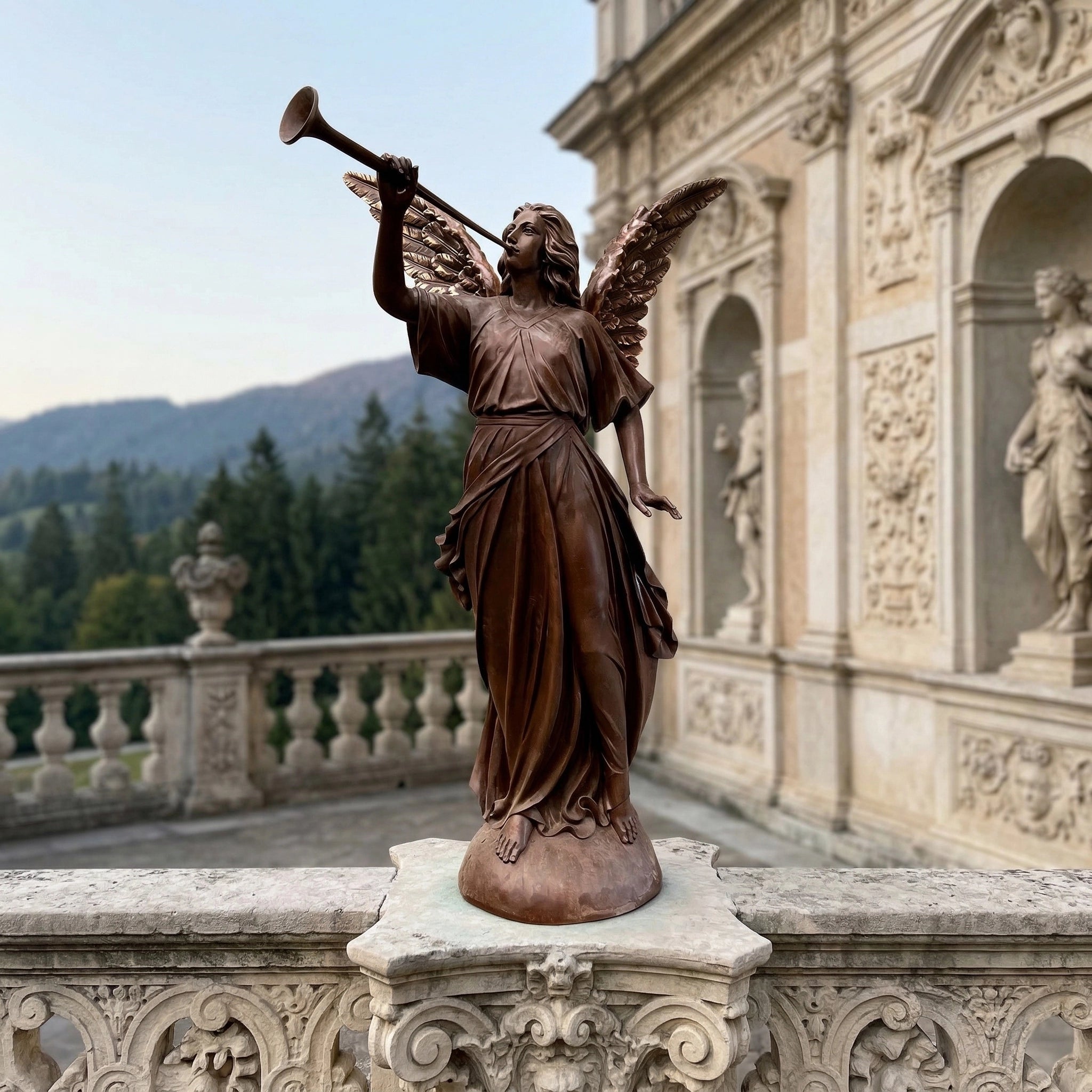 Vela-Bronze--Brass-Angel-Sculpture-Trumpet-Garden-Statue-VSBS-9184-01