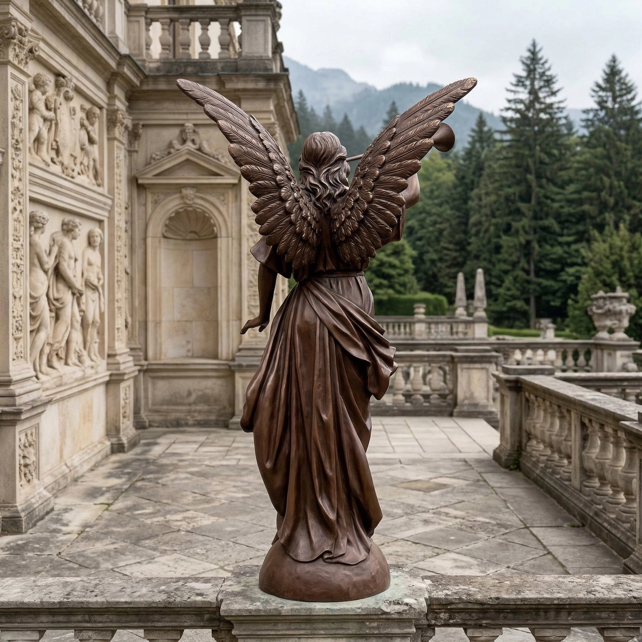 Vela-Bronze--Brass-Angel-Sculpture-Trumpet-Garden-Statue-VSBS-9184-02