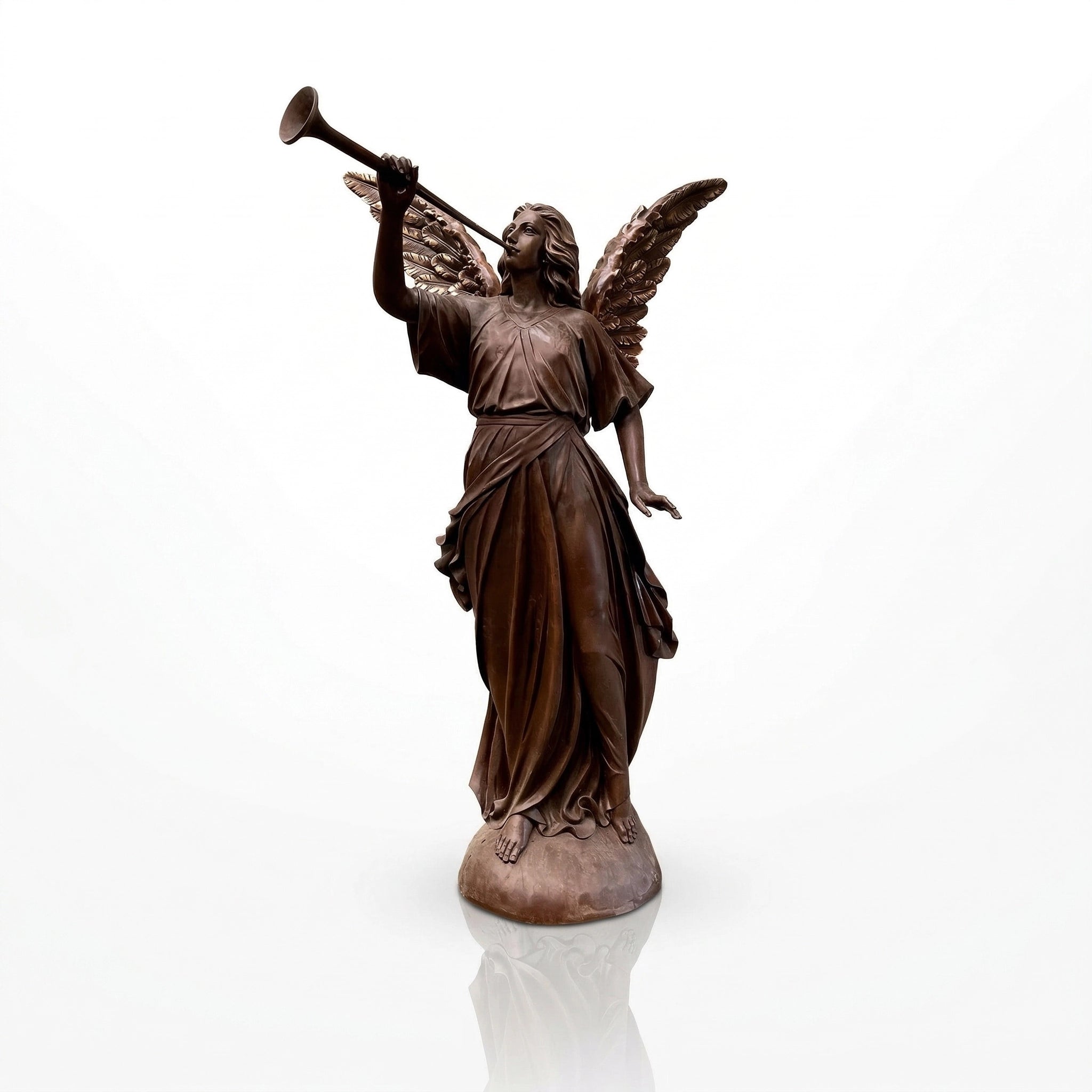 Vela-Bronze--Brass-Angel-Sculpture-Trumpet-Garden-Statue-VSBS-9184-06