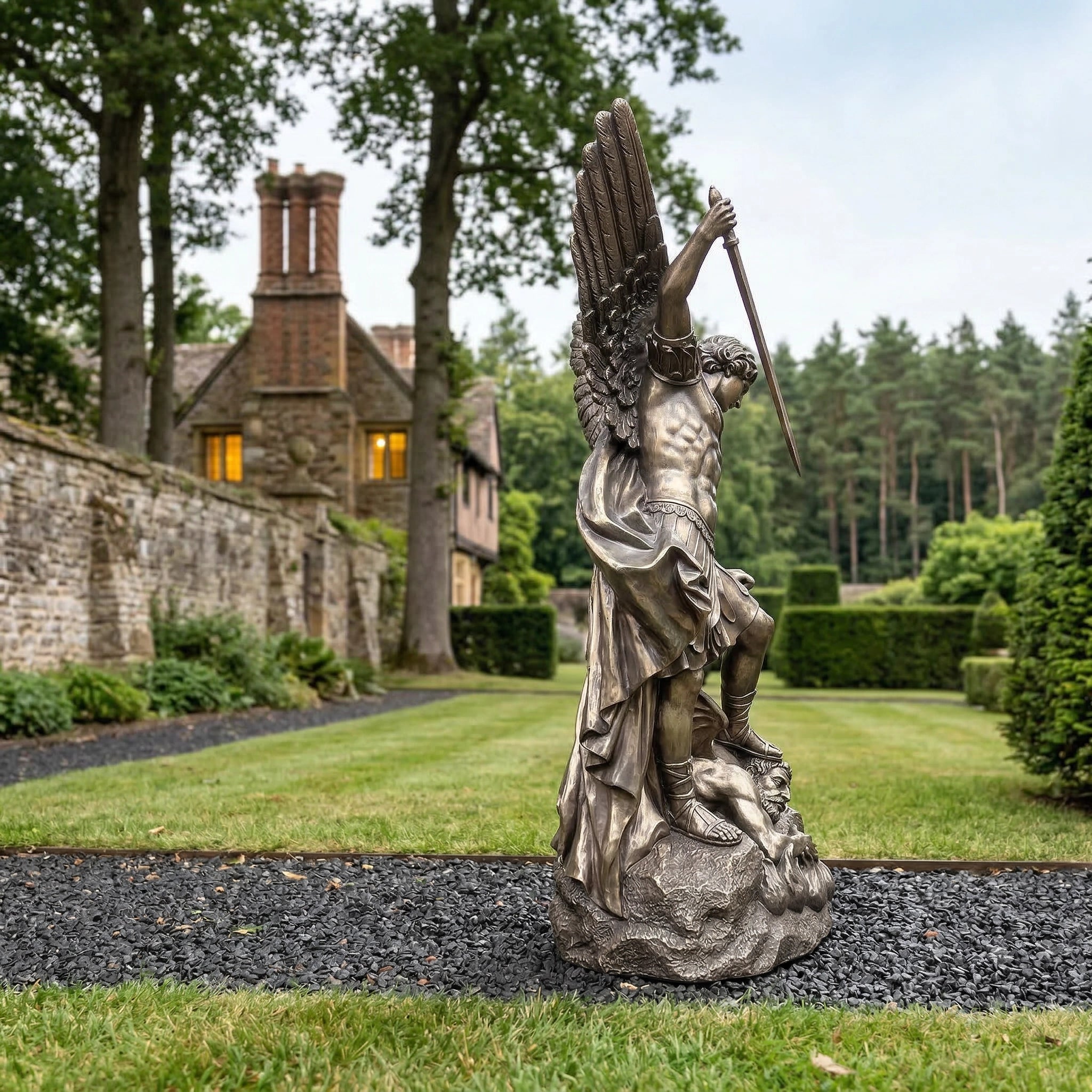 Vela-Bronze--Brass-Archangel-Michael-Sculpture-Garden-Focal-Point-VSBS-7644-04