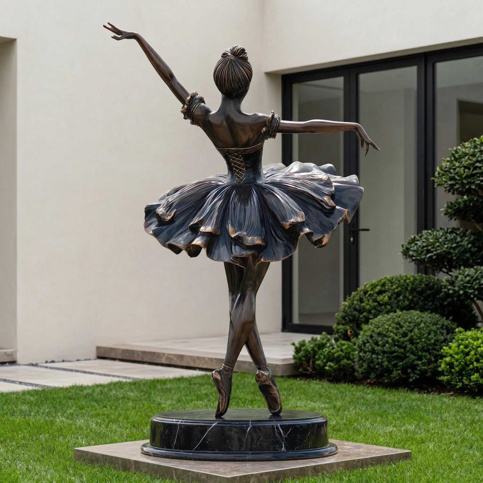 Vela-Bronze--Brass-Ballerina-Sculpture-Marble-Plinth-VSBS-7646-02