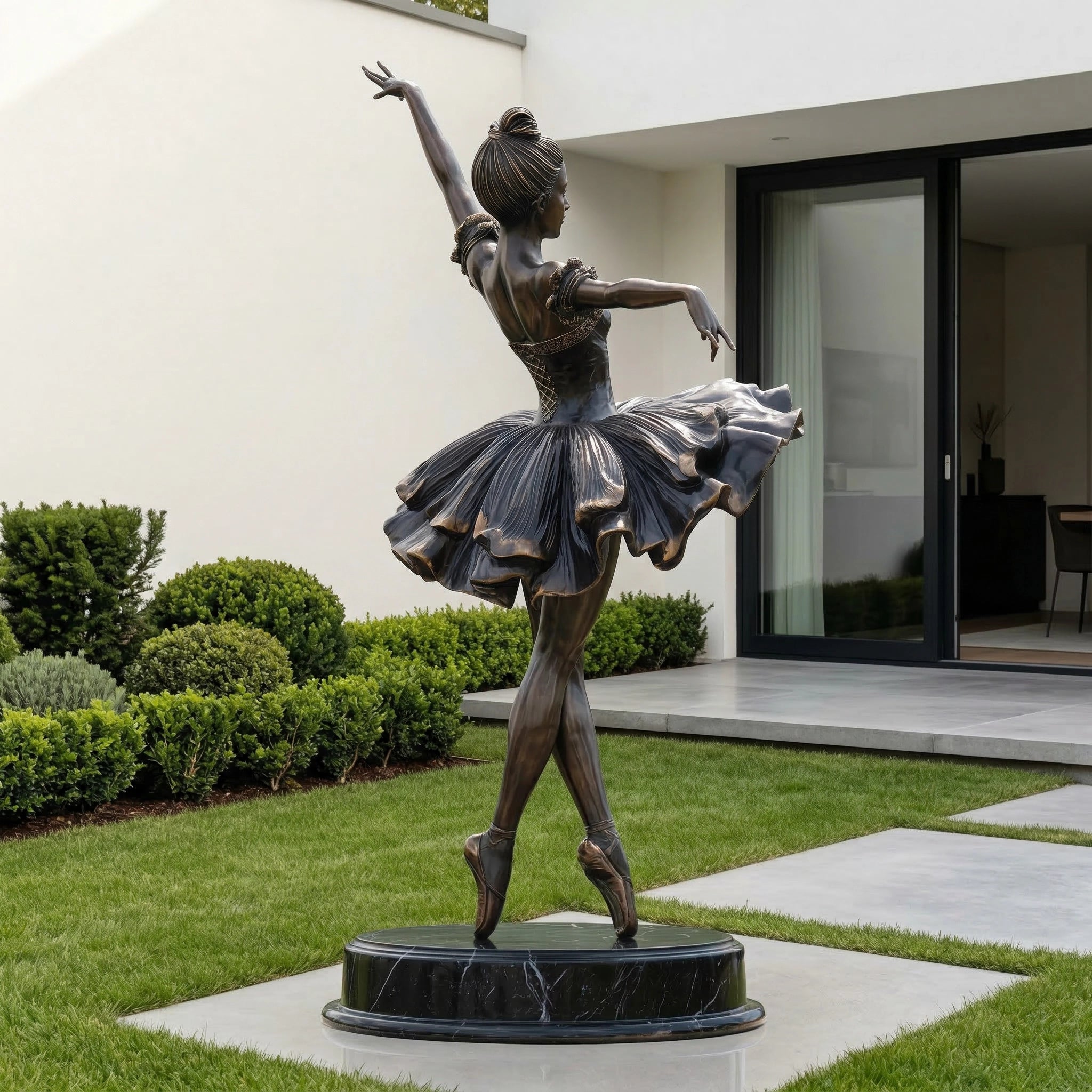 Vela-Bronze--Brass-Ballerina-Sculpture-Marble-Plinth-VSBS-7646-03