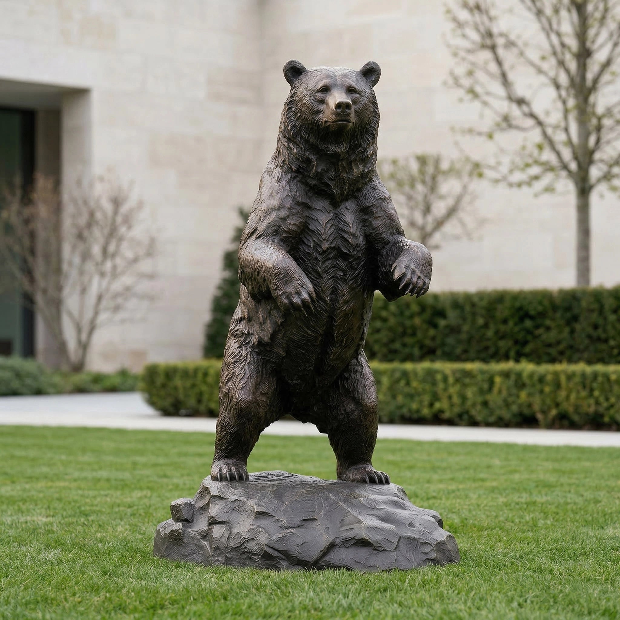 Vela-Bronze--Brass-Bear-Sculpture-Standing-Garden-Focus-VSBS-7549-01