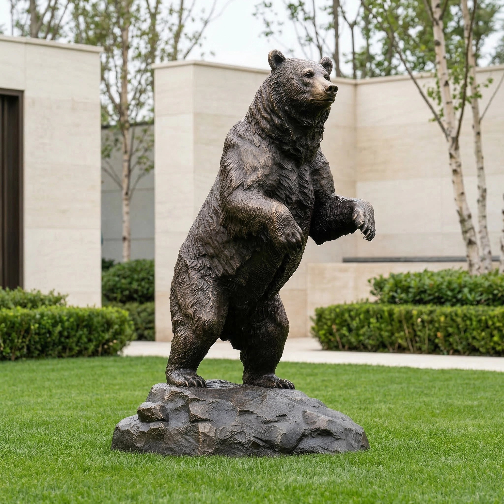 Vela-Bronze--Brass-Bear-Sculpture-Standing-Garden-Focus-VSBS-7549-03