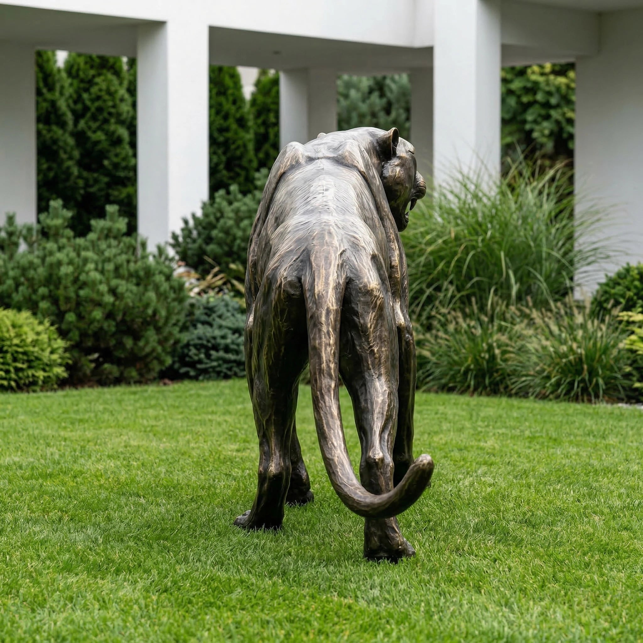 Vela-Bronze--Brass-Big-Cat-Sculpture-Prowling-Garden-Study-VSBS-427-02