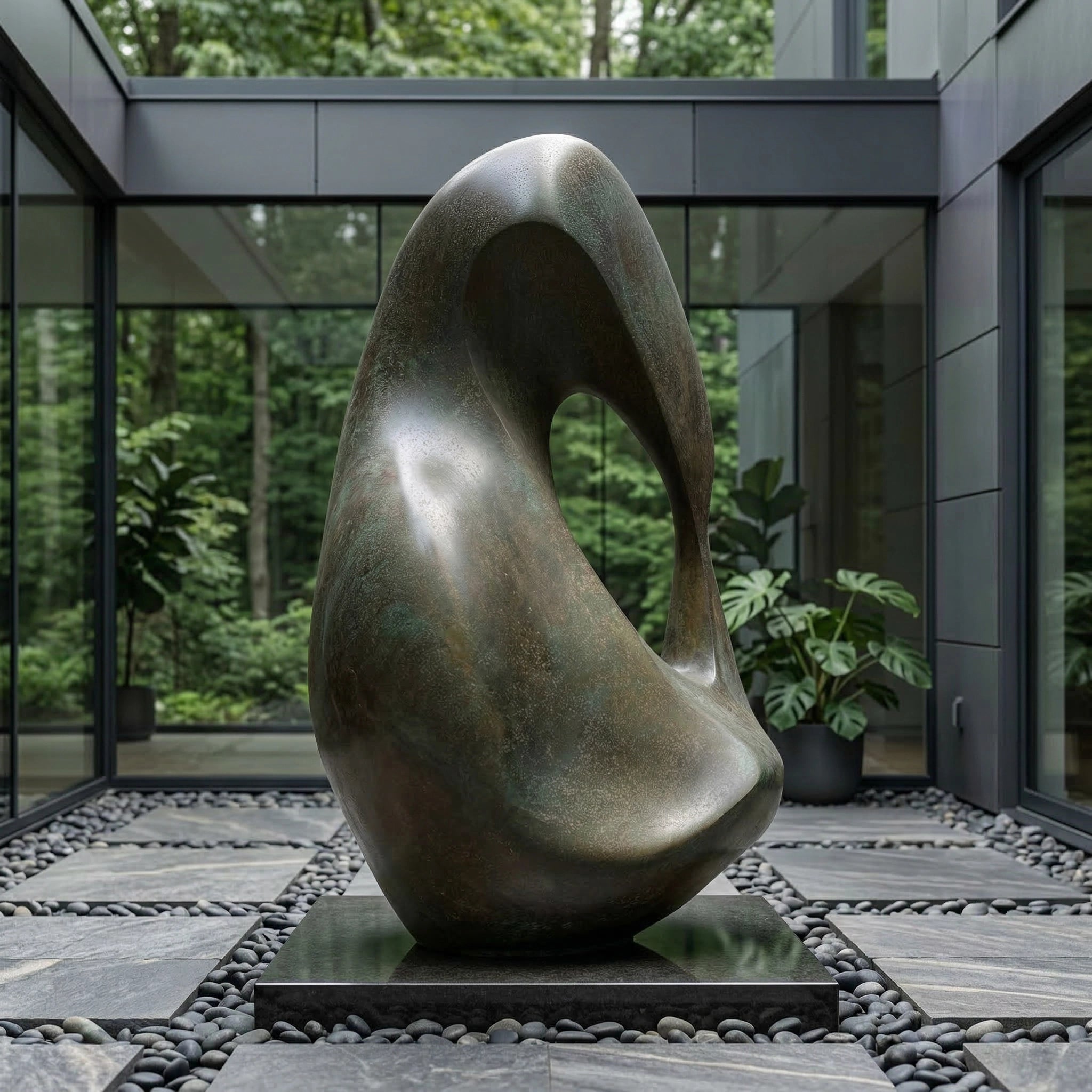 Vela-Bronze--Brass-Biomorphic-Form-Sculpture-Courtyard-Loop-VSBS-7348-01