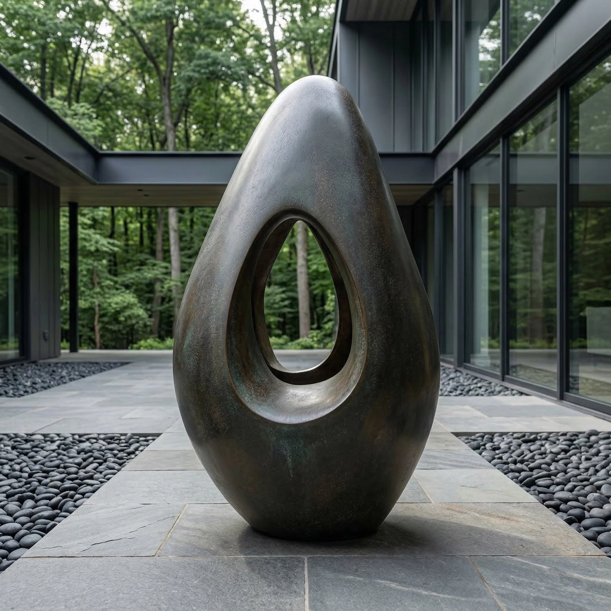 Vela-Bronze--Brass-Biomorphic-Form-Sculpture-Courtyard-Loop-VSBS-7348-02