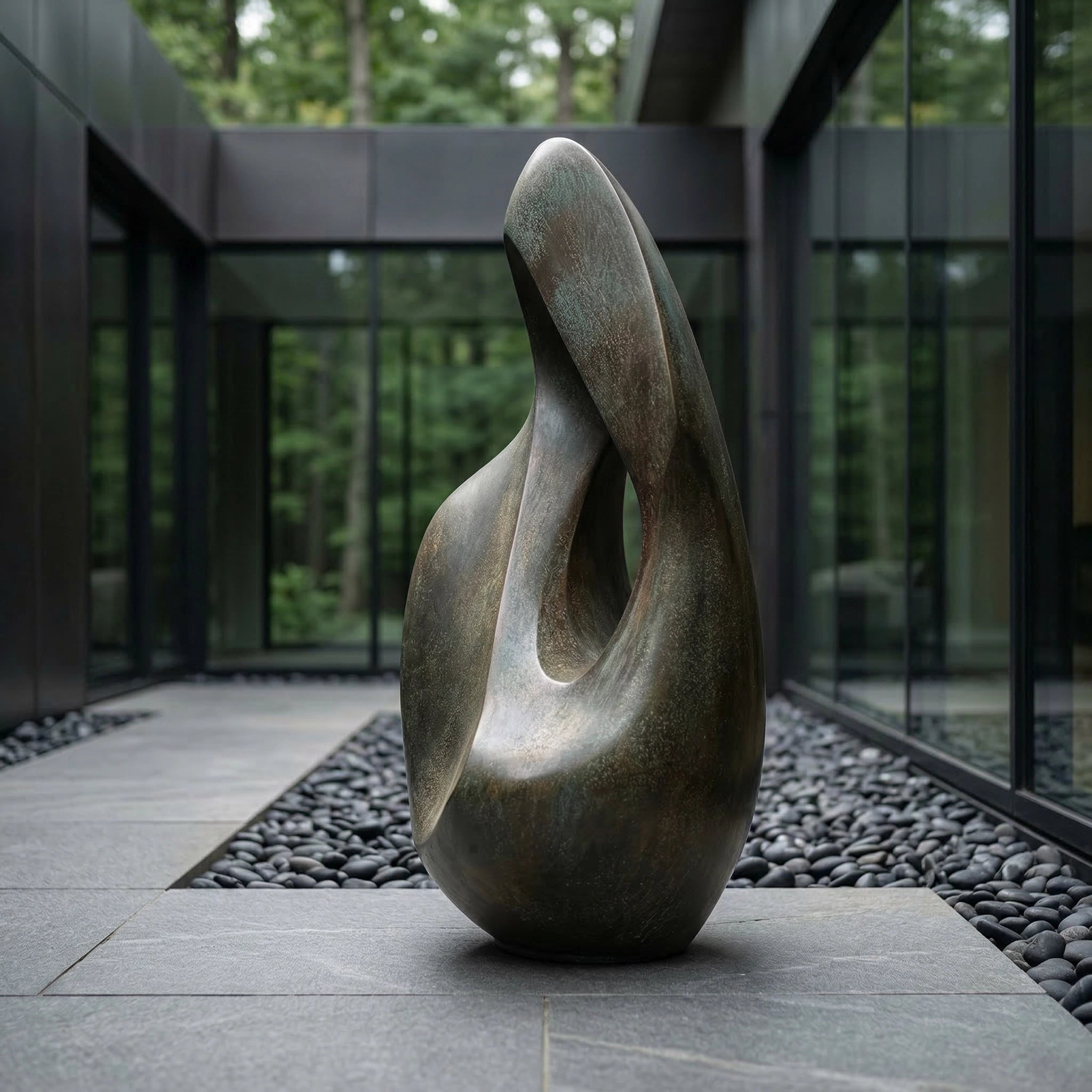Vela-Bronze--Brass-Biomorphic-Form-Sculpture-Courtyard-Loop-VSBS-7348-04