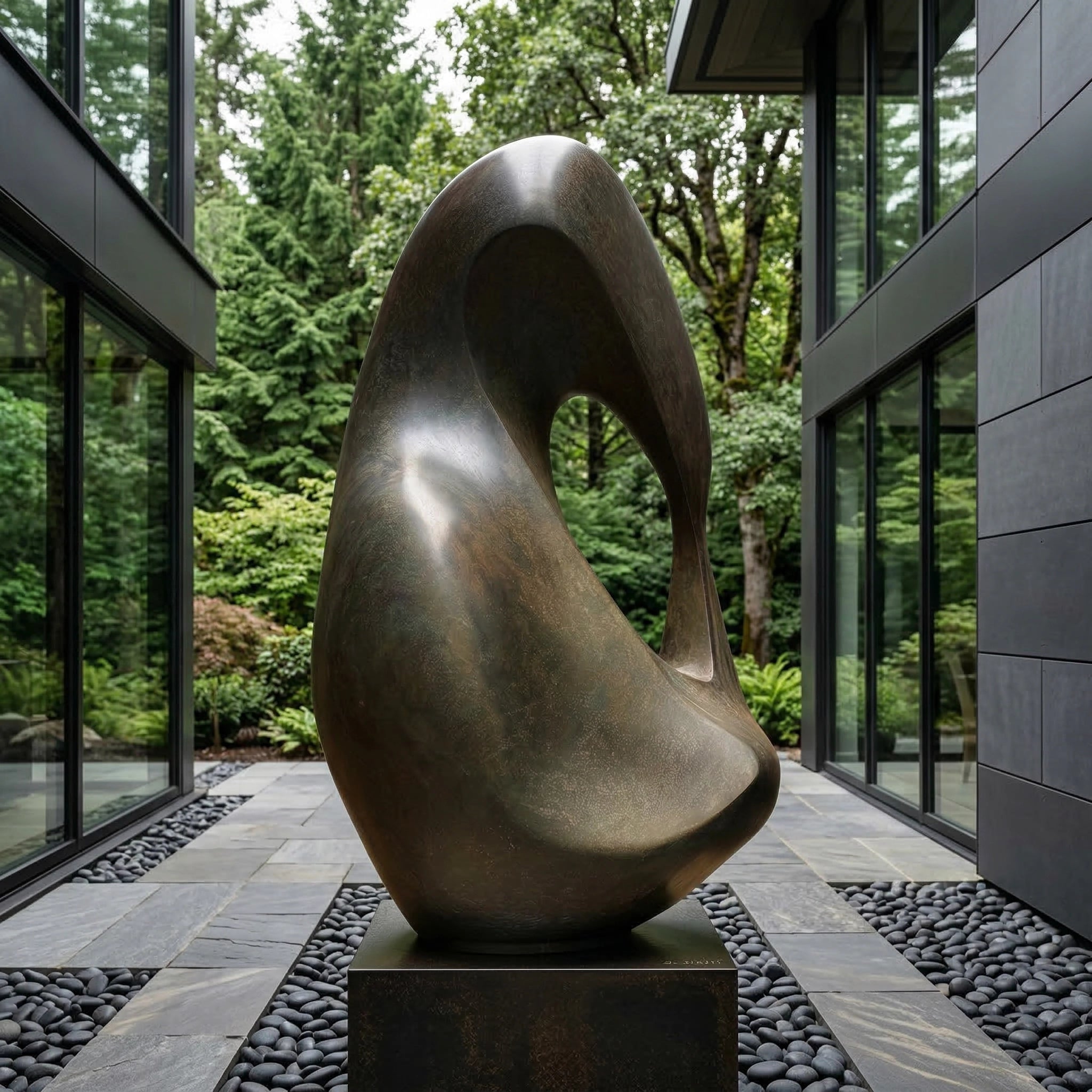 Vela-Bronze--Brass-Biomorphic-Form-Sculpture-Courtyard-Loop-VSBS-7348-05