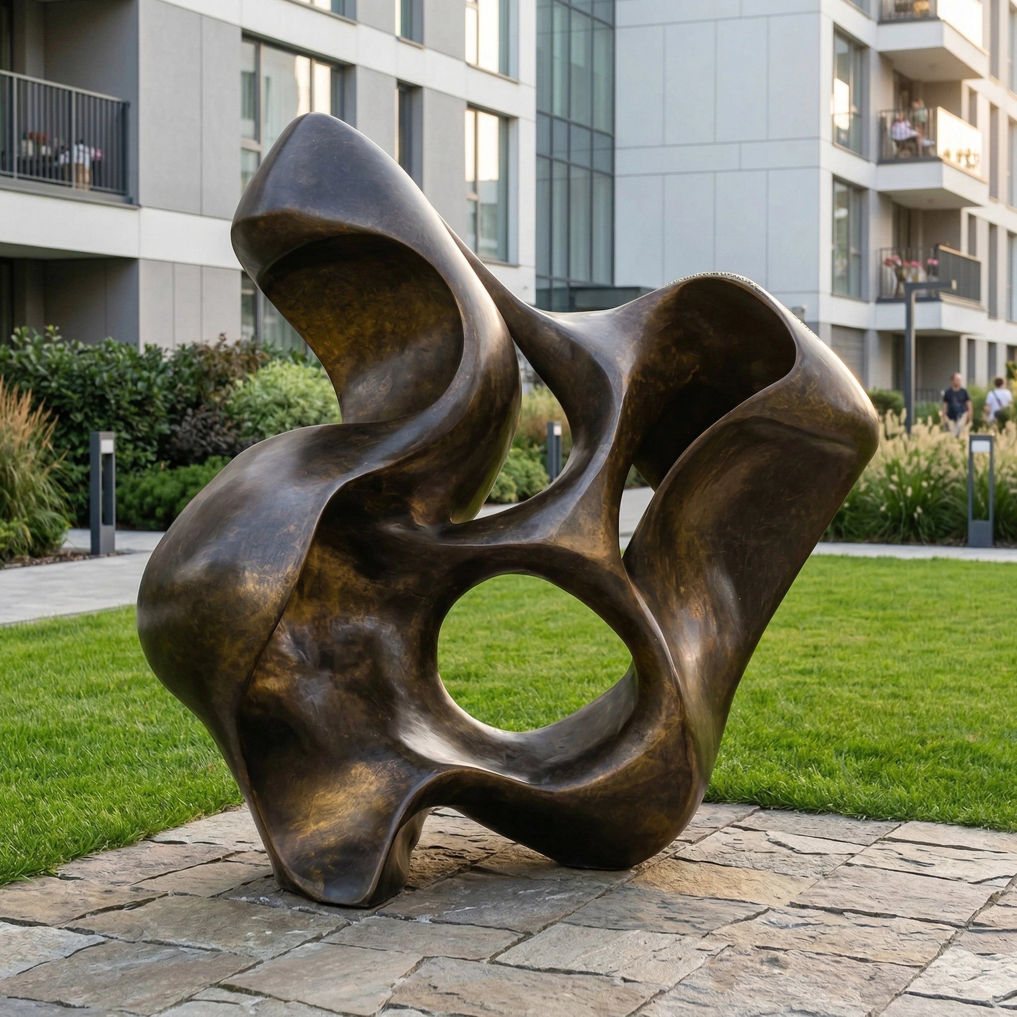 Vela-Bronze--Brass-Biomorphic-Loop-Sculpture-Garden-Placement-VSBS-7759-03
